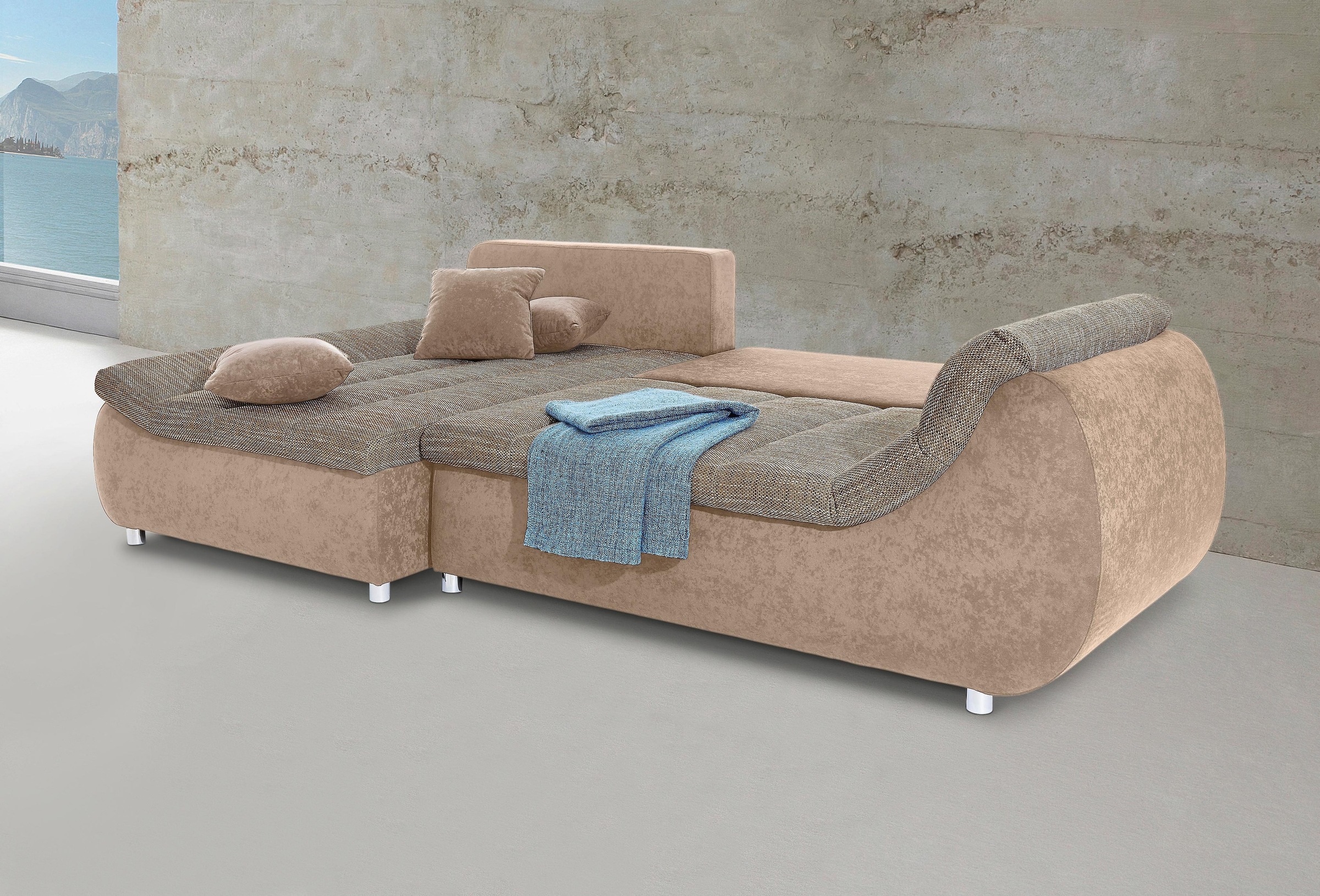 Home affaire Ecksofa "Imola, bequem, aktuelle Steppung im Sitz, L-Form, Bre günstig online kaufen