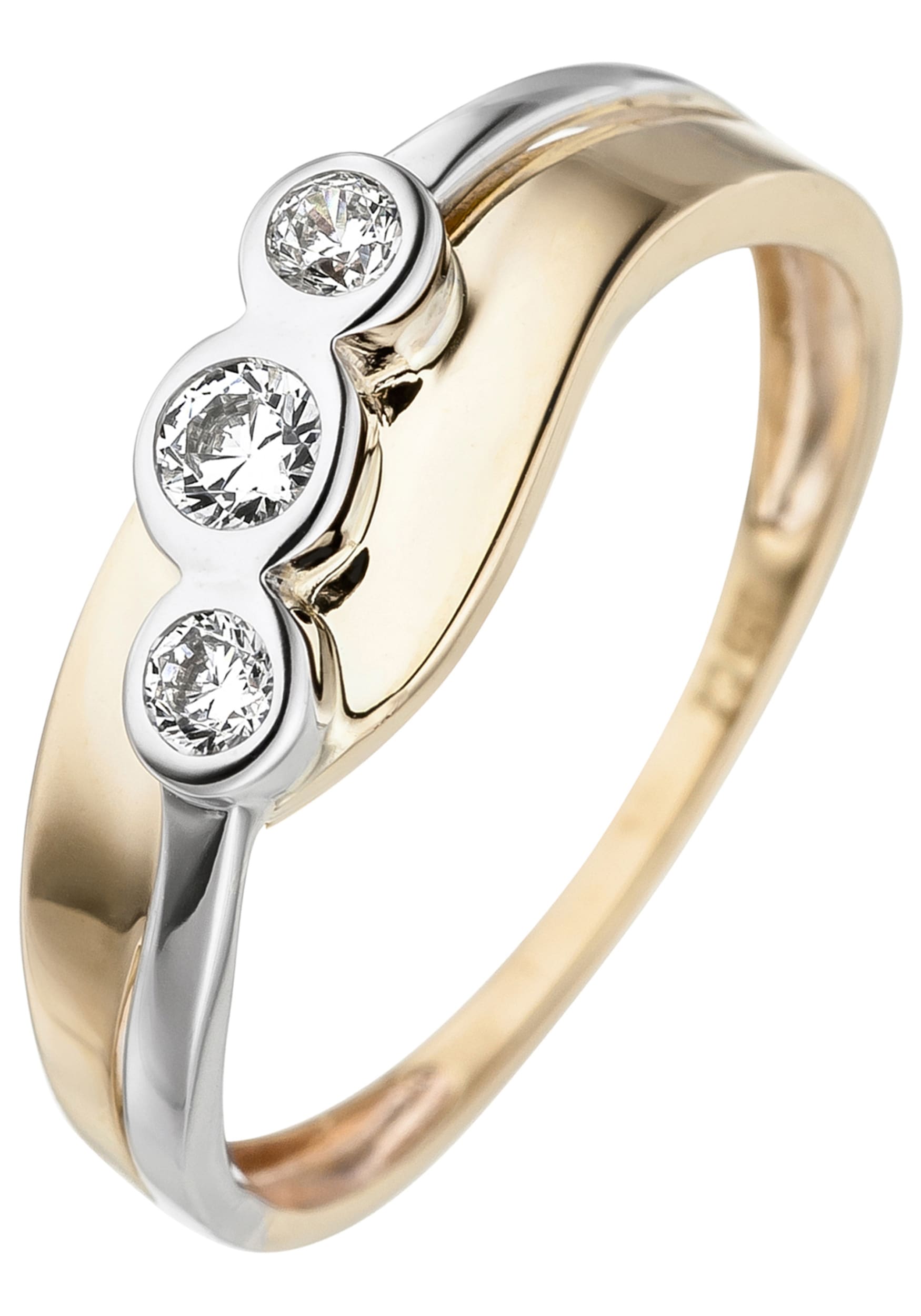 Goldring, 333 Gold bicolor mit Zirkonia