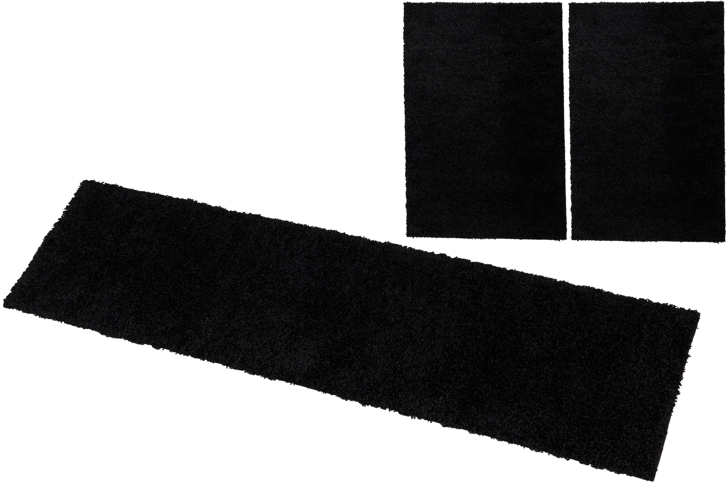 Bettumrandung OTTO HOME "Viva" Gr. 14, schwarz, H:45mm, Obermaterial: 100% Polypropylen, Bettumrandungen, Bettvorleger, Läufer-Set, Uni-Farben, einfarbig, besonders kuschelig