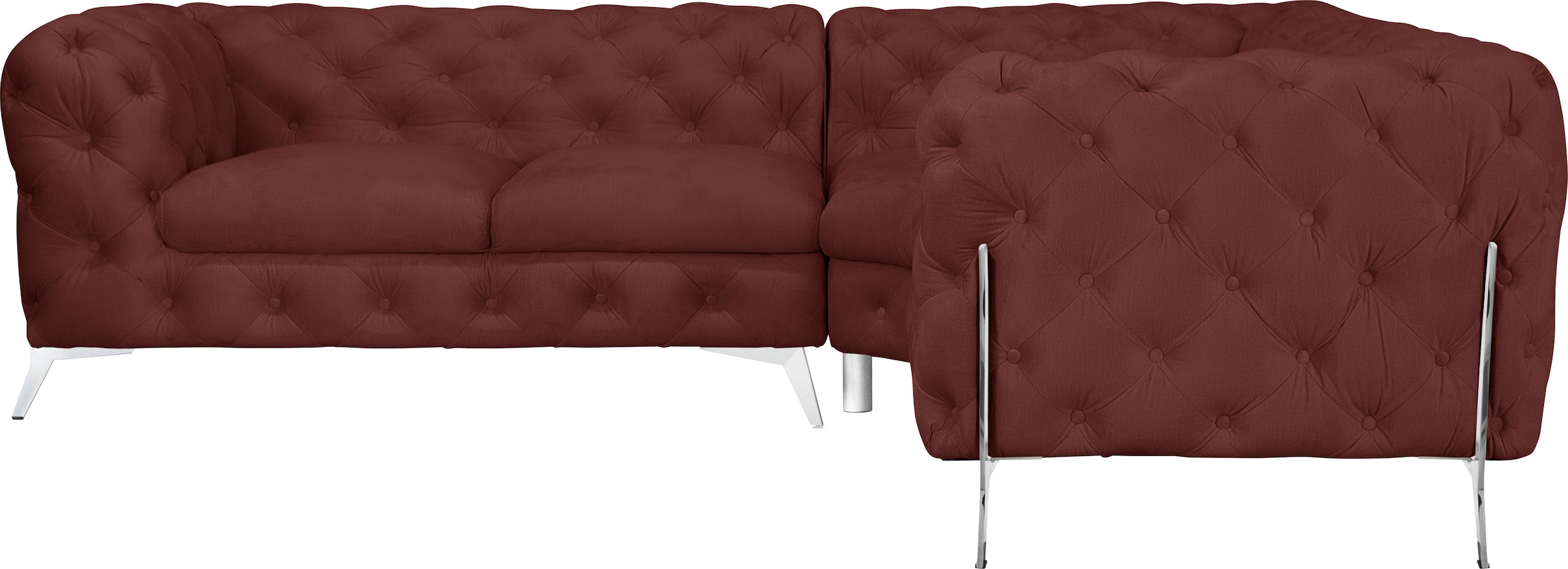 Home affaire Chesterfield-Sofa "Amaury L-Form" moderne Chersterfield-Optik, günstig online kaufen
