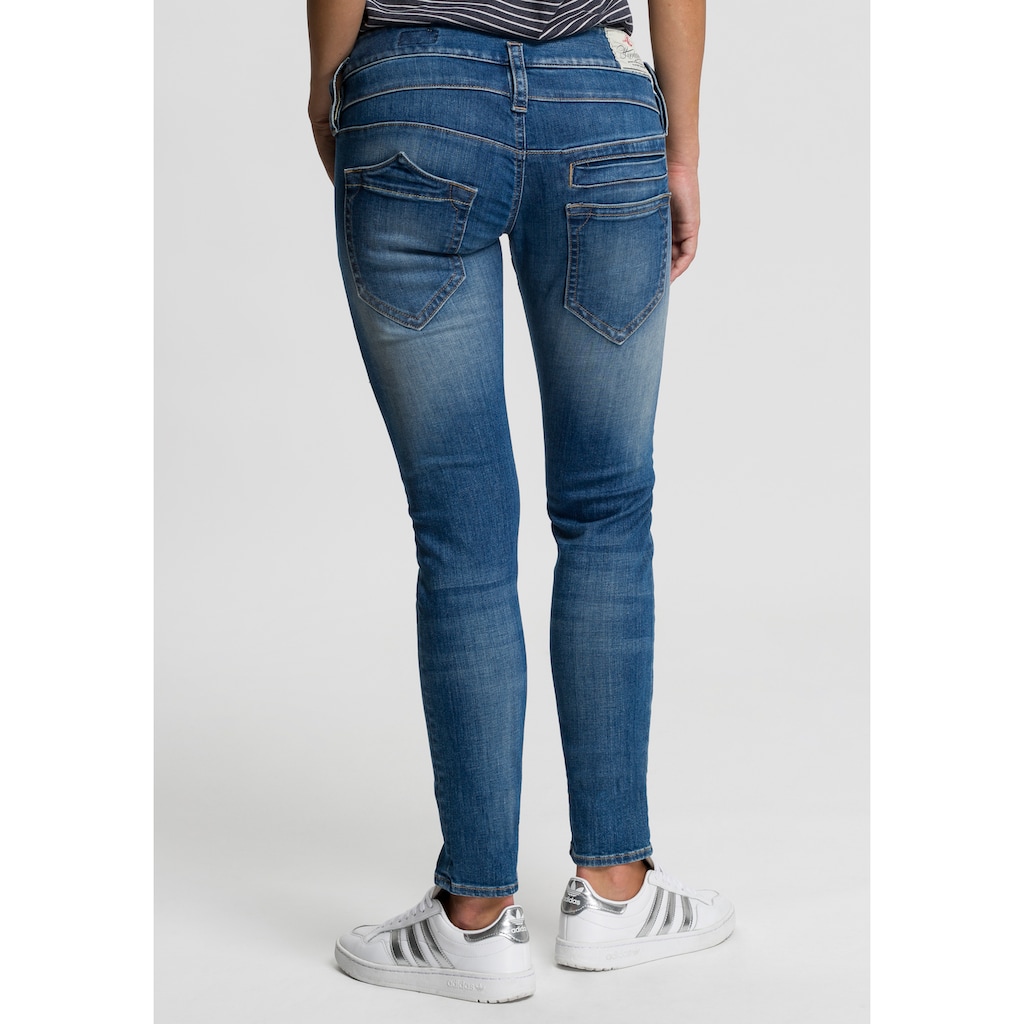 Herrlicher Slim-fit-Jeans »PITCH SLIM ORGANIC«, Vintage-Style mit Abriebeffekten