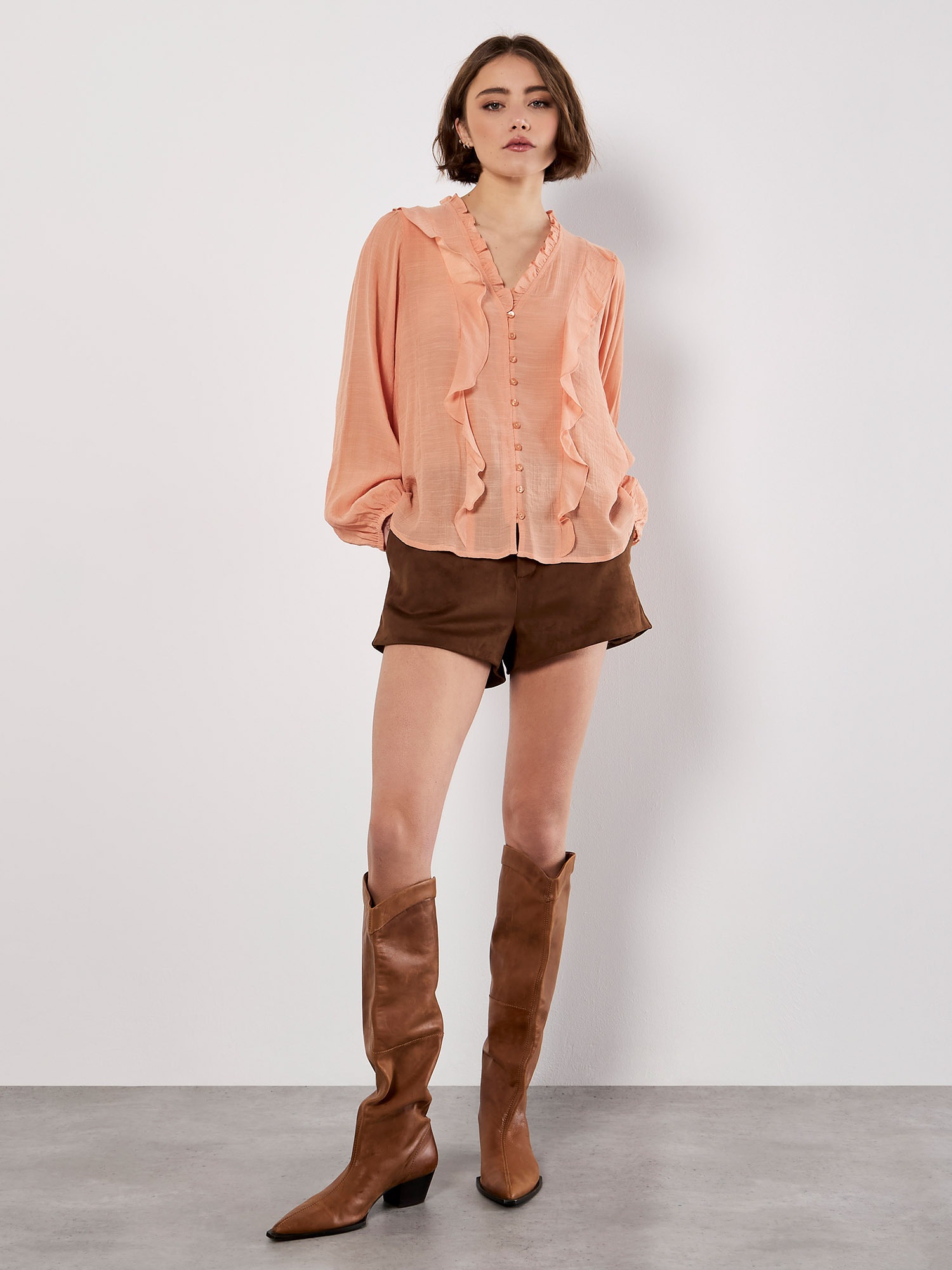 Apricot Klassische Bluse »Unibluse« mit Rüschen