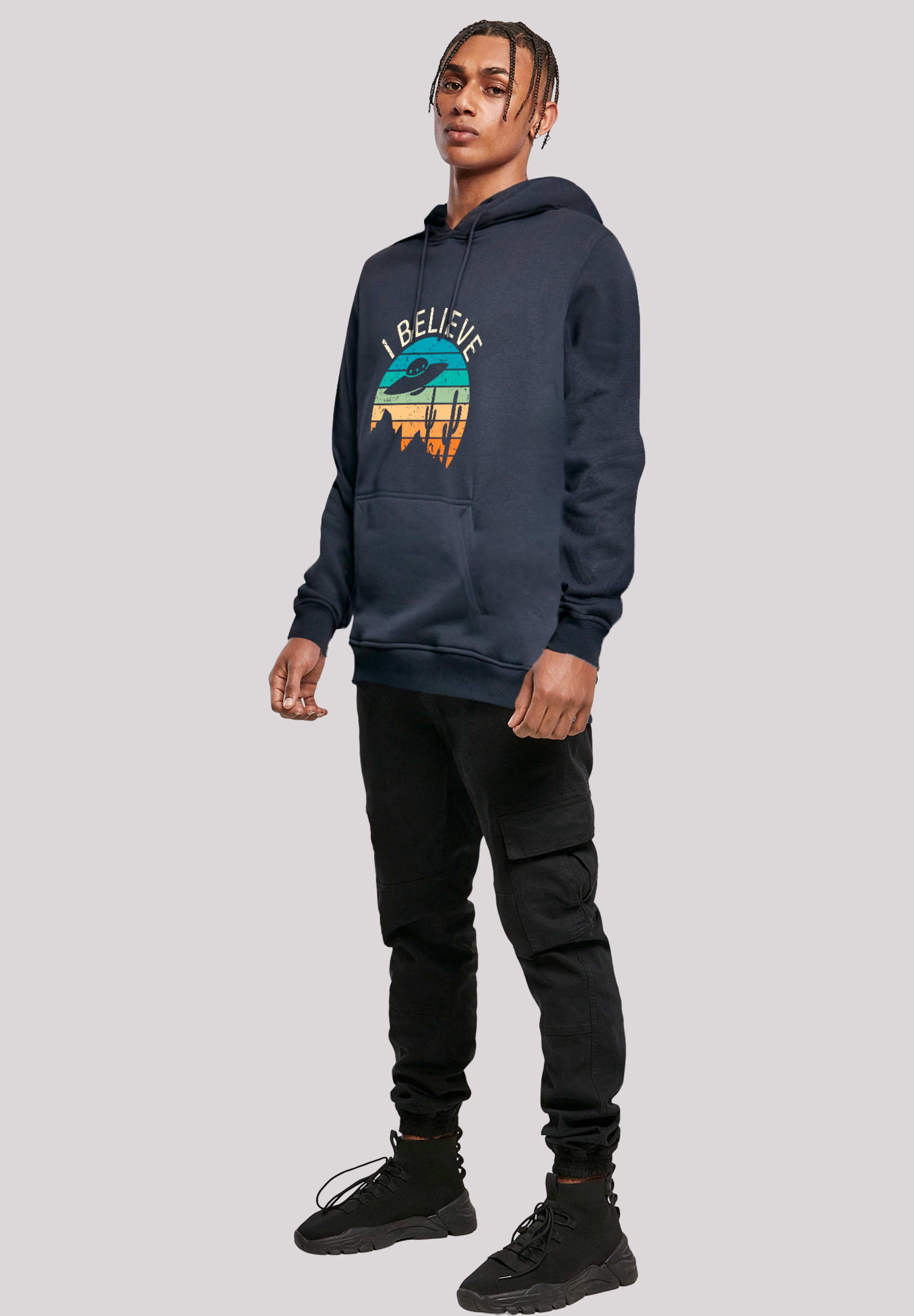 F4NT4STIC Kapuzenpullover »I Believe UFO Alien Sonnenuntergang«, Premium Qualität