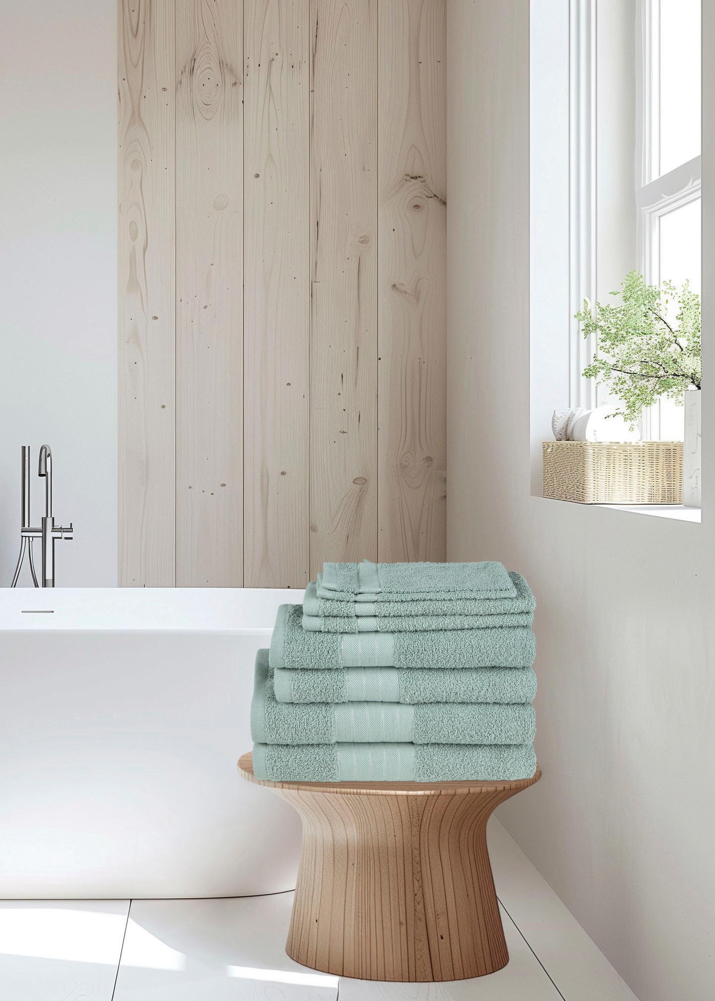 good morning Handtuch Set "Uni" Baumwolle, Walkfrottee, Bordüre, 500 GSM,Ei günstig online kaufen