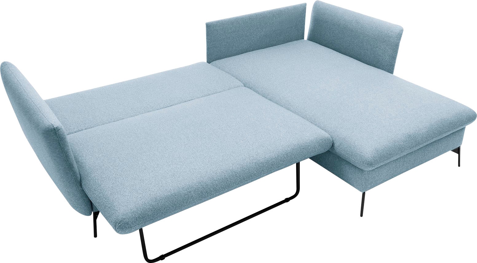 andas Ecksofa »LIVORNO,258 cm, L-Form,«, Schlaffunktion u. Bettkasten (139/224cm), Samt, Struktur, Webstoff