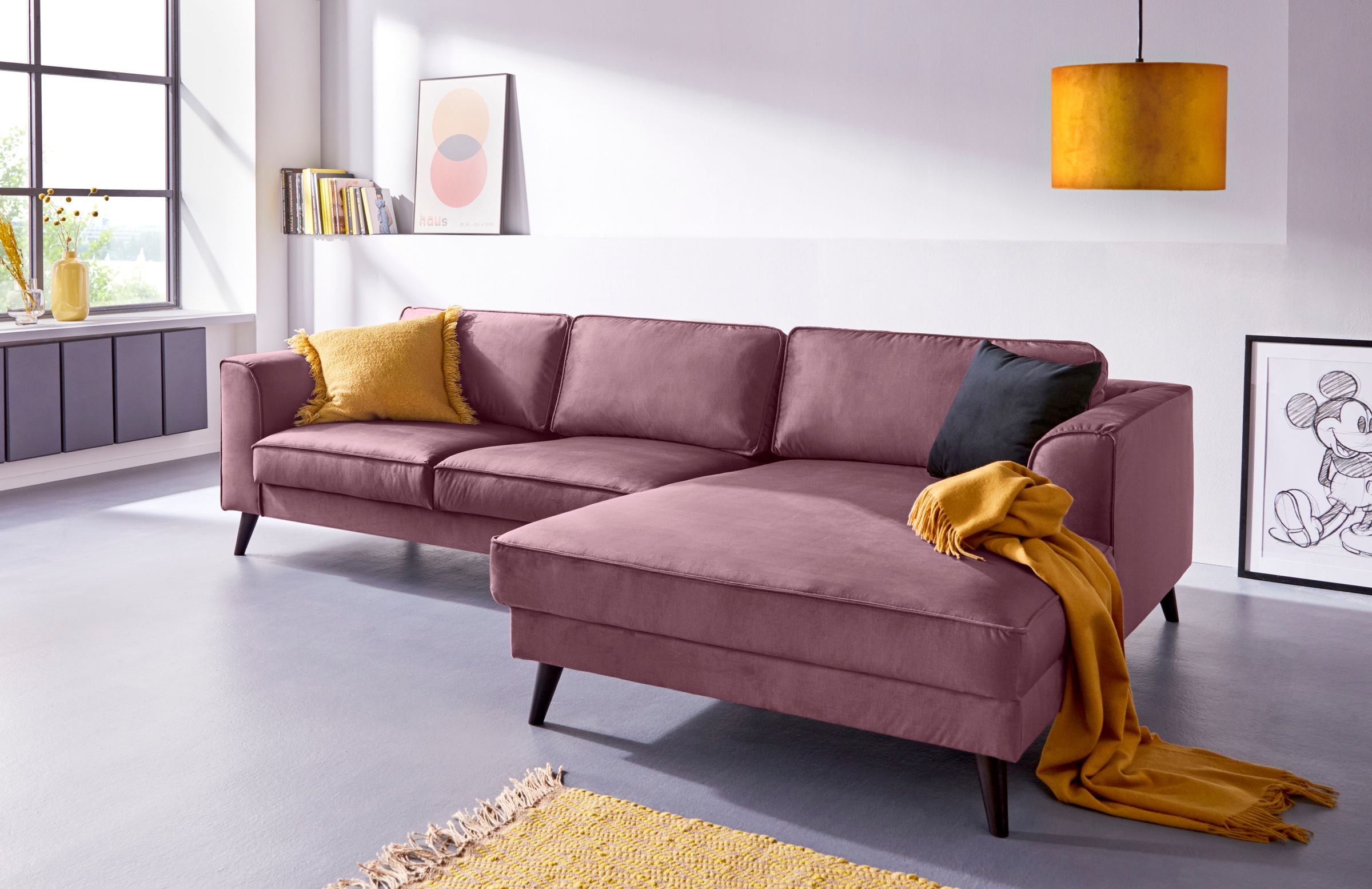 INOSIGN Ecksofa »Lumber Jack, elegant und bequem, Breite 280, hoher Fuß, L-Form«, in moderner Optik