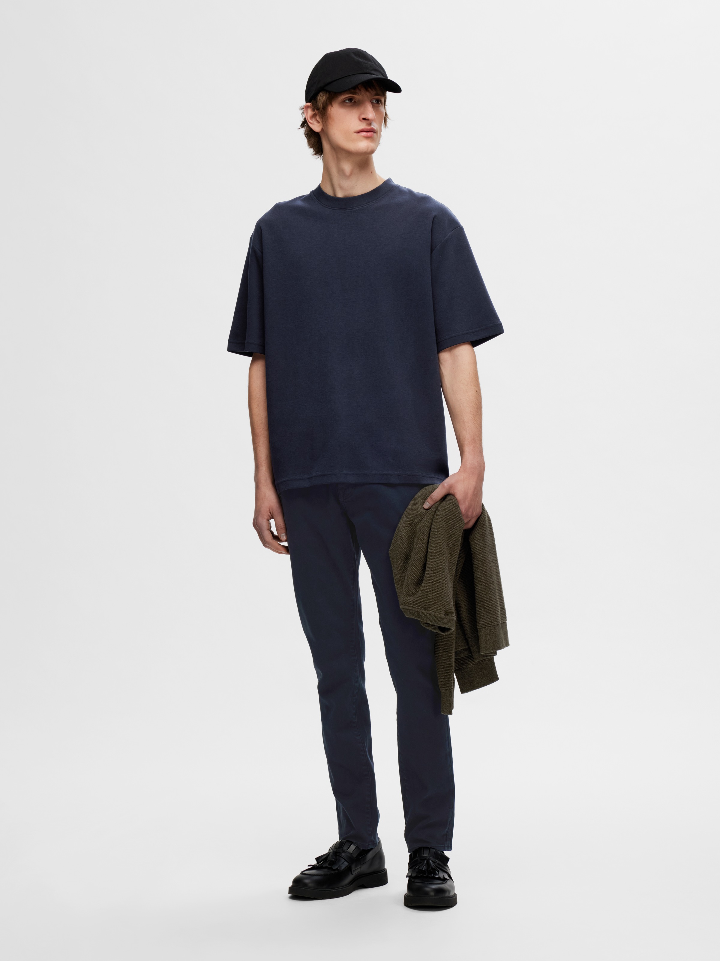 SELECTED HOMME Rundhalsshirt »SLHLOOSEOSCAR SS O-NECK TEE NOOS«