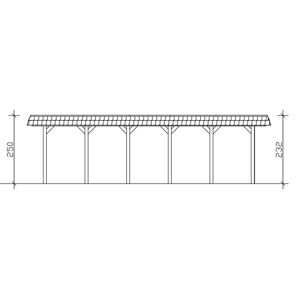 Skanholz Doppelcarport »Spreewald«, Fichtenholz, 530 cm, braun