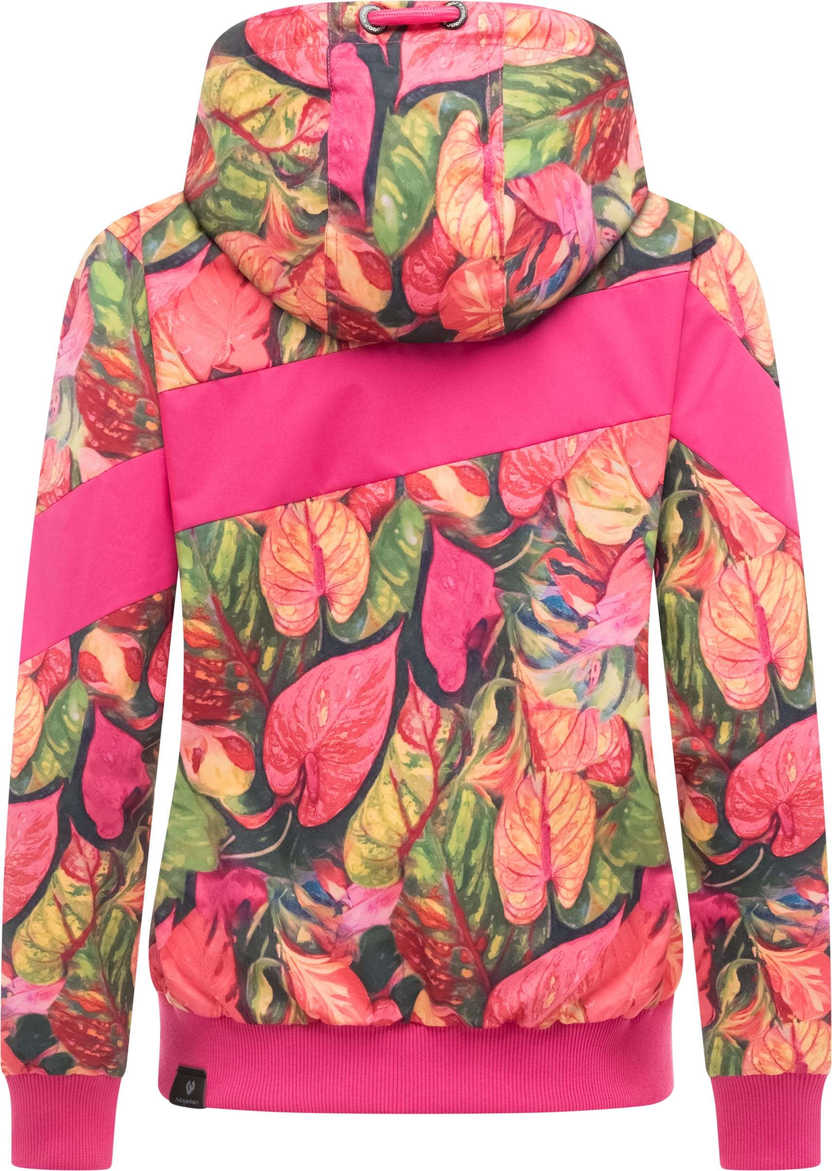 Ragwear Outdoorjacke »Nuggie Block Flower« mit Kapuze modische Damen Freizeitjacke mit floralem Print
