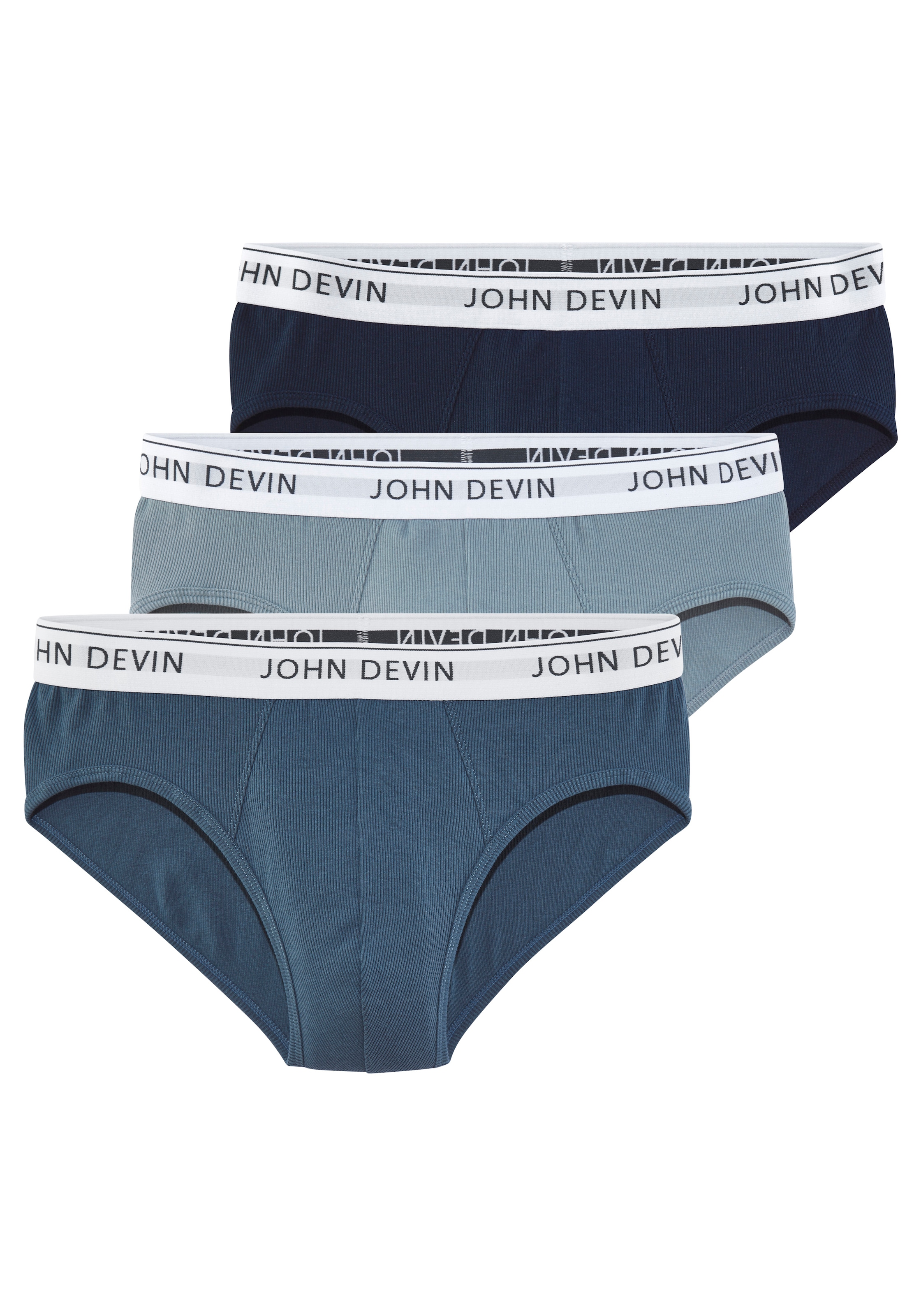 John Devin Slip Packung, 3 Stk. aus hochwertiger Baumwollmischung, mit weichem und dehnbarem Bündchen