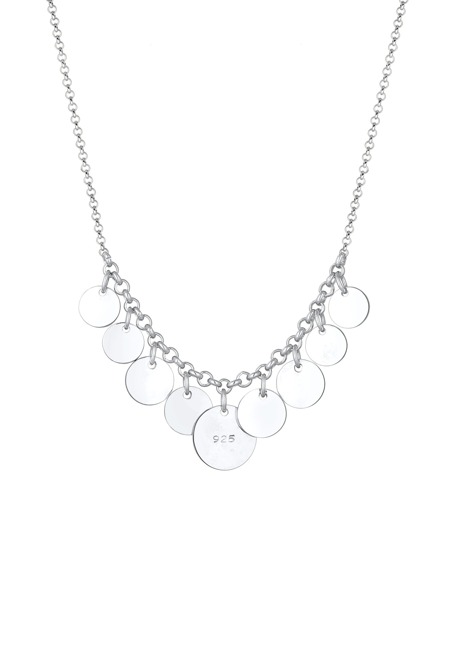 Elli Premium Kette mit Anhänger »Erbskette Anhänger Geo Look Plättchen 925 Silber«