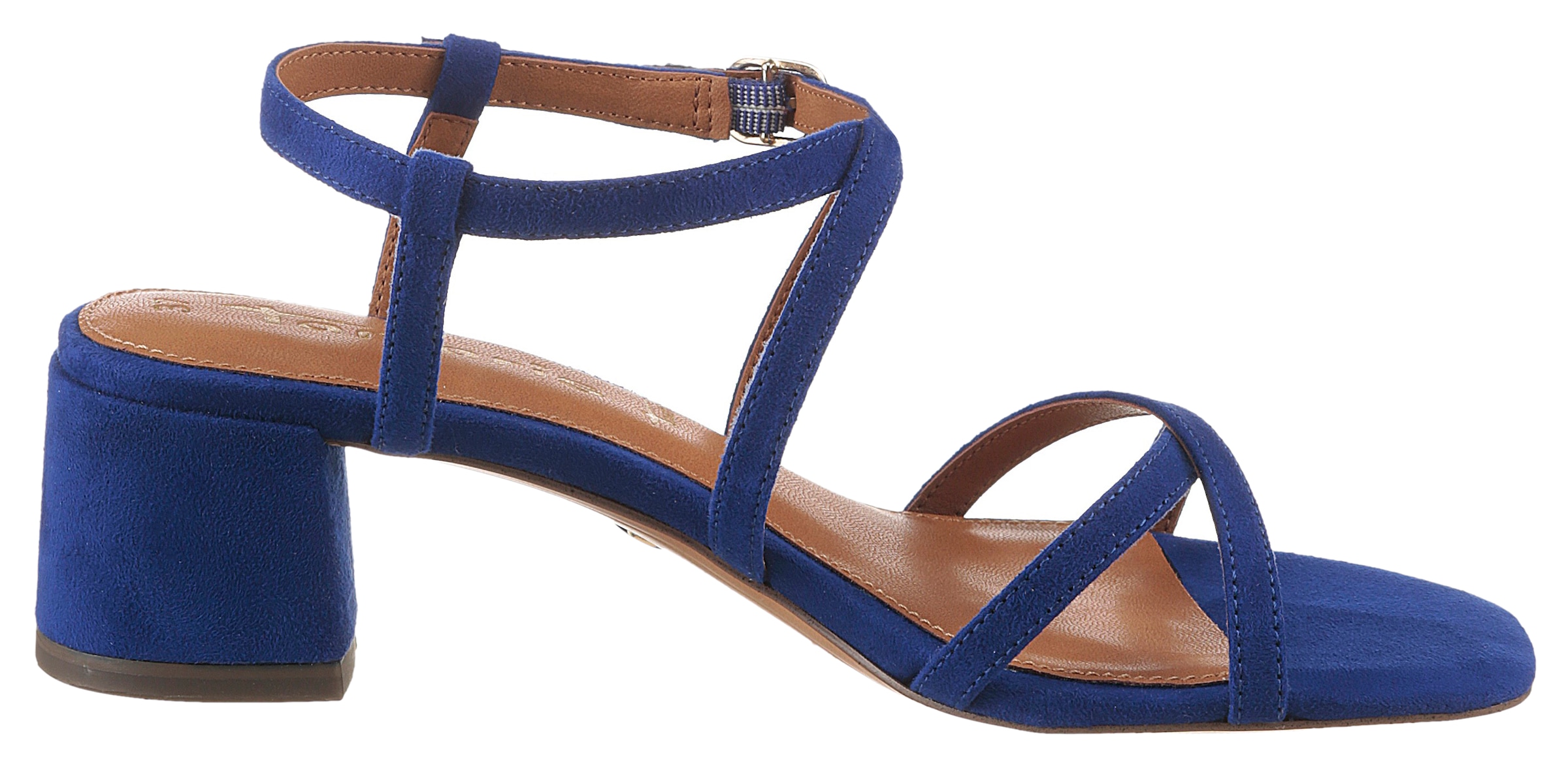 Tamaris Sandalette, Sommerschuh, Sandale, Blockabsatz, mit feinen Riemchen