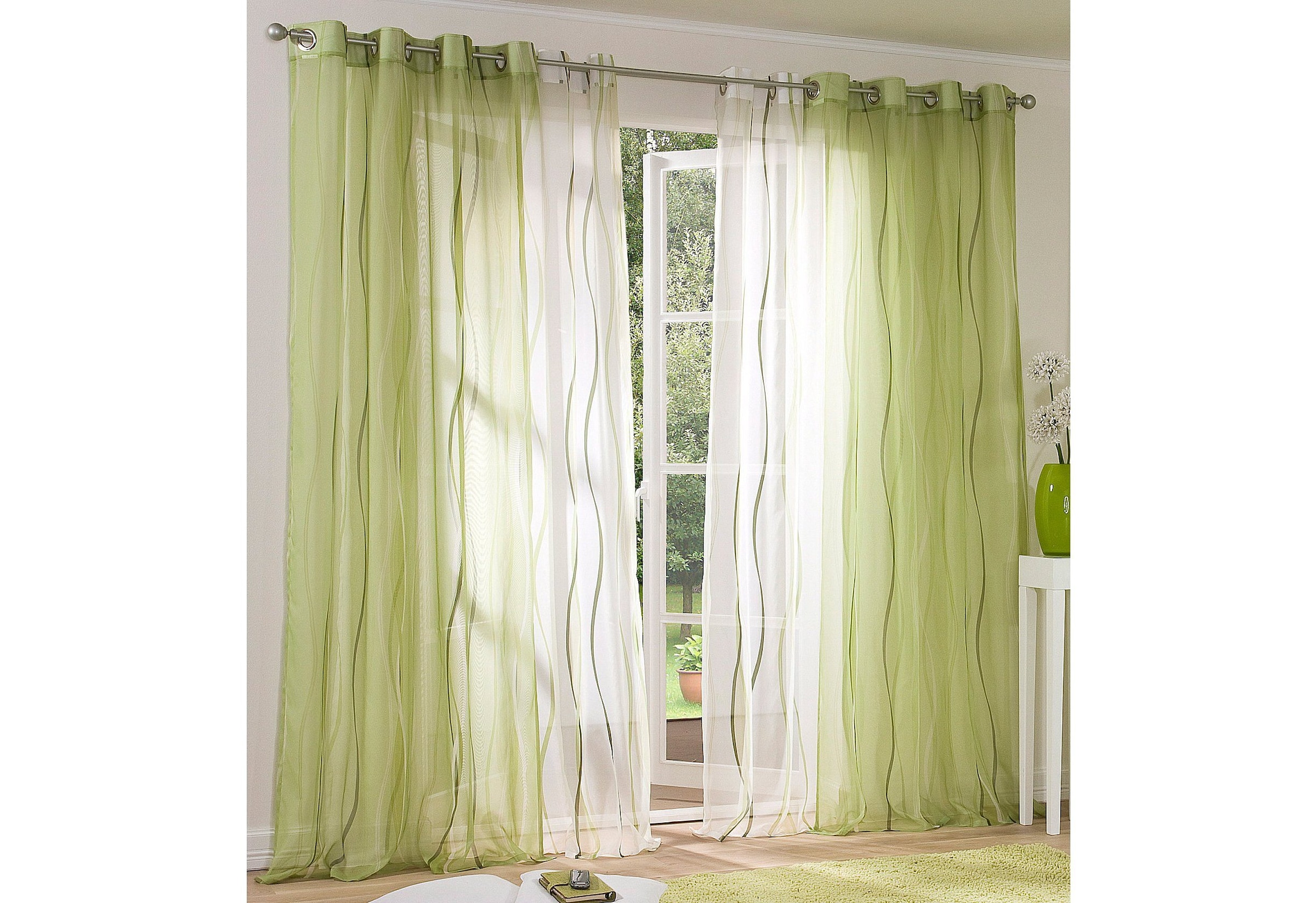 my home Gardine »Dimona«, (2 St.), 2er-Set, transparent, Voile, Polyester |  BAUR | Gardinen-Sets