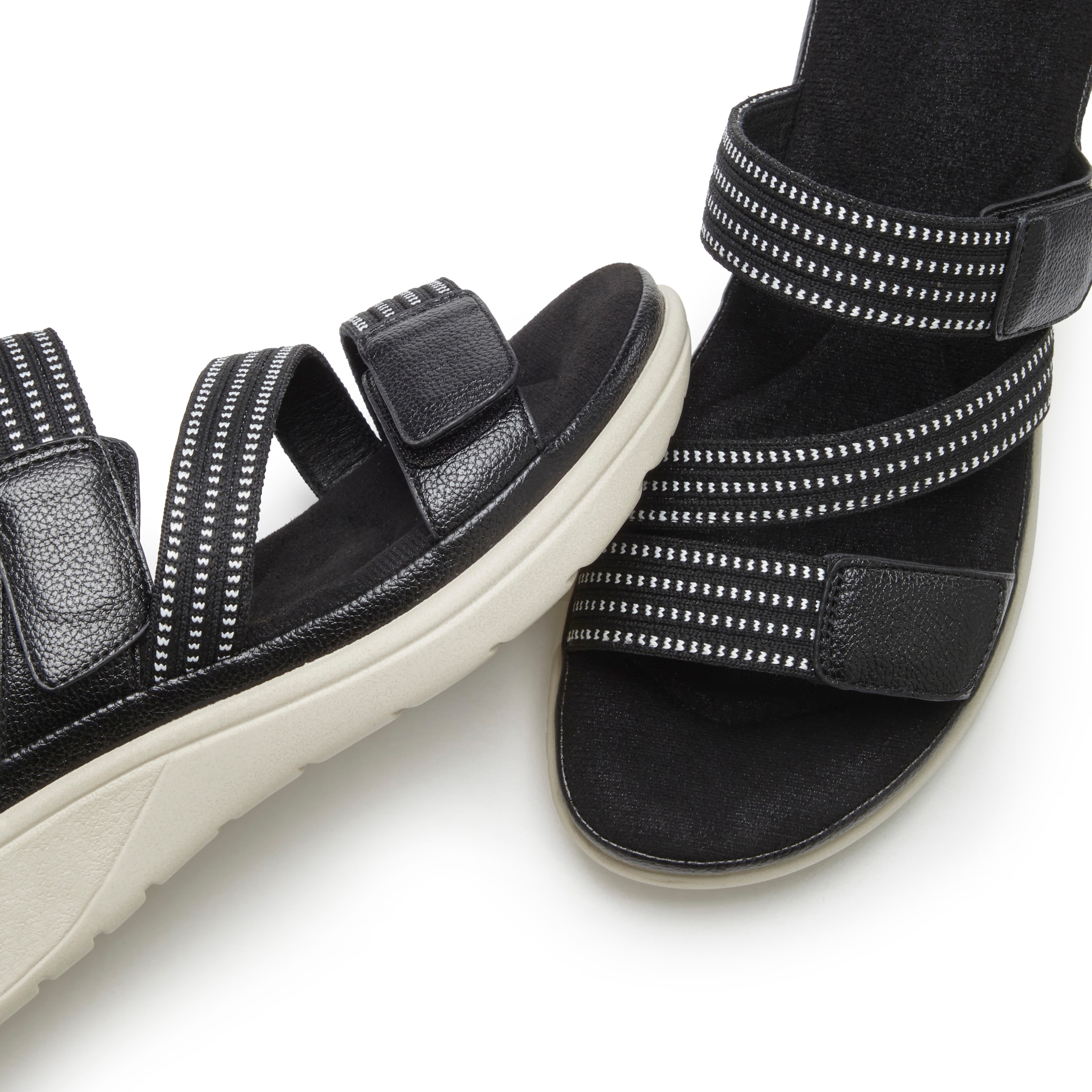 Vivance Pantolette »Sandale, offener Schuh, Sandalette, Sommerschuh,«  NEU mit dezentem Keilabsatz und Klettverschlüssen