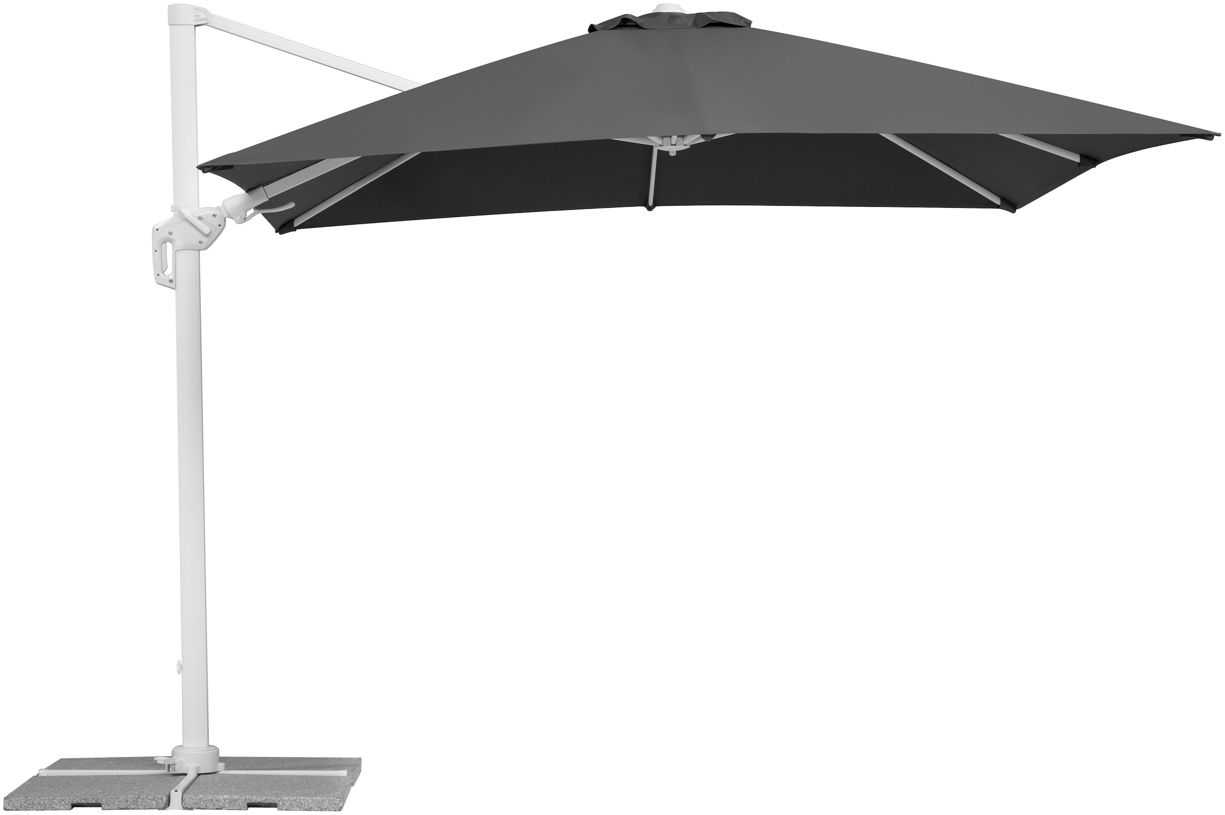 Schneider Schirme Ampelschirm »Rhodos Twist Bianco«, mit Schutzhülle und Schirmständer, ohne Wegeplatten