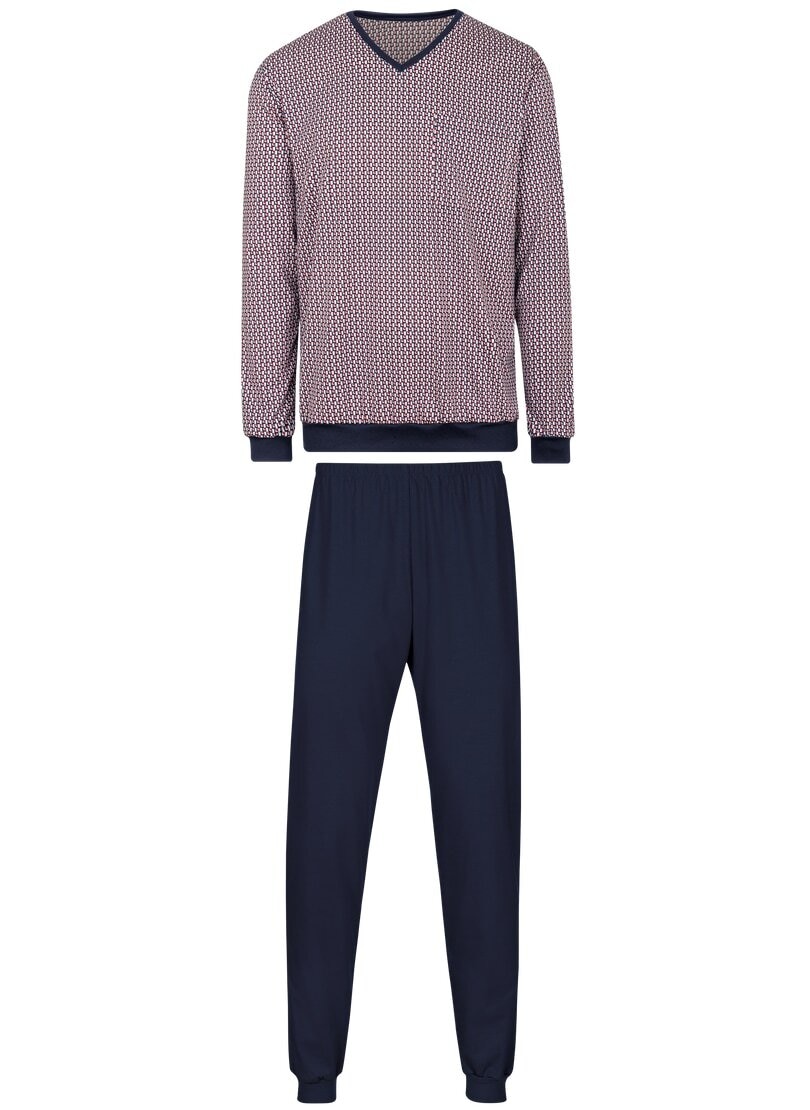 Black Friday Trigema Pyjama »TRIGEMA Schlafanzug mit modischem  Allover-Print« | BAUR
