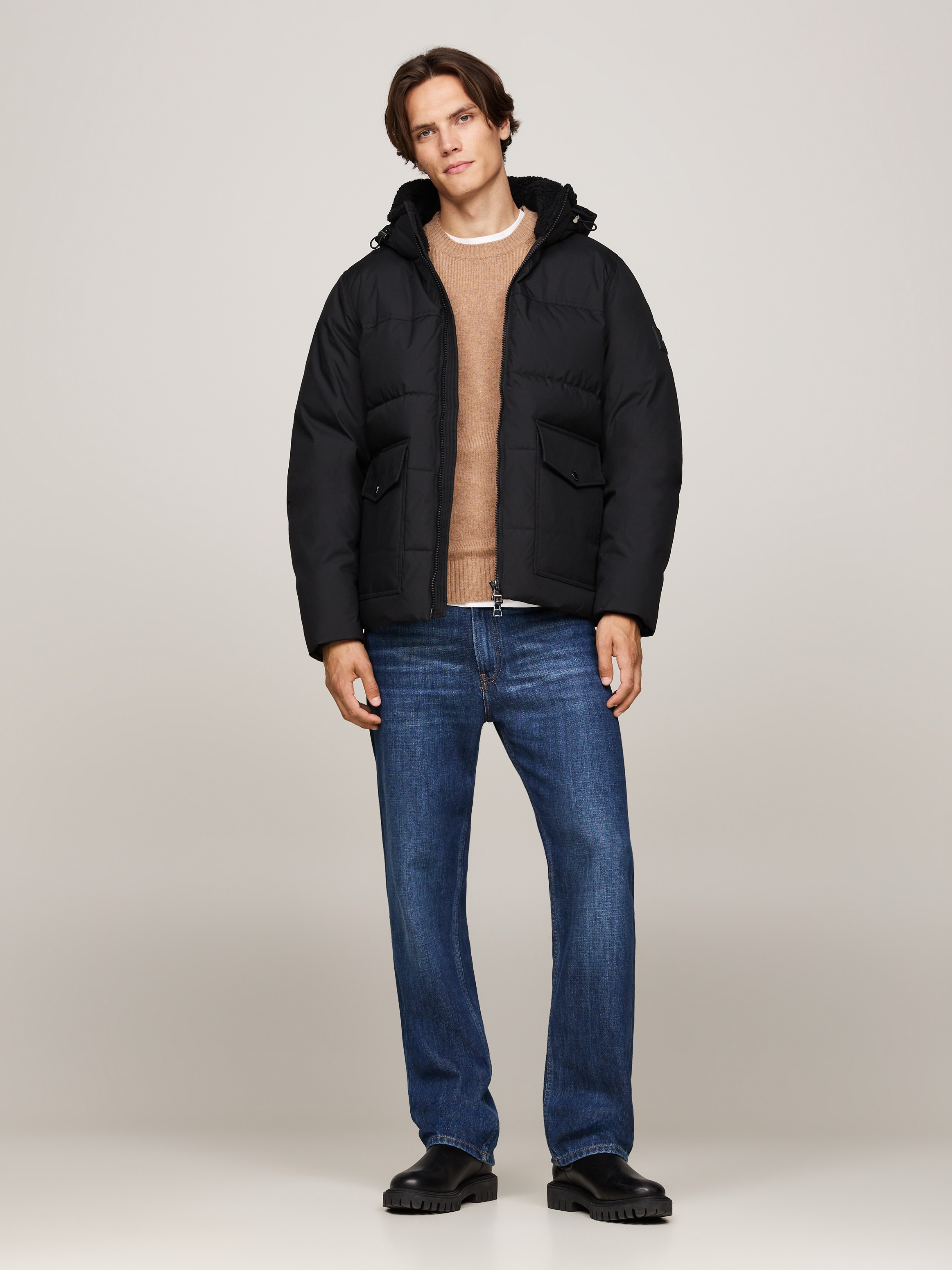 Tommy Hilfiger Parka »ROCKIE UTILITY HOODED JACKET«, mit Kapuze, Abnehmbare Kapuze mit Kordelzug, 2-Wege-Reißverschluss