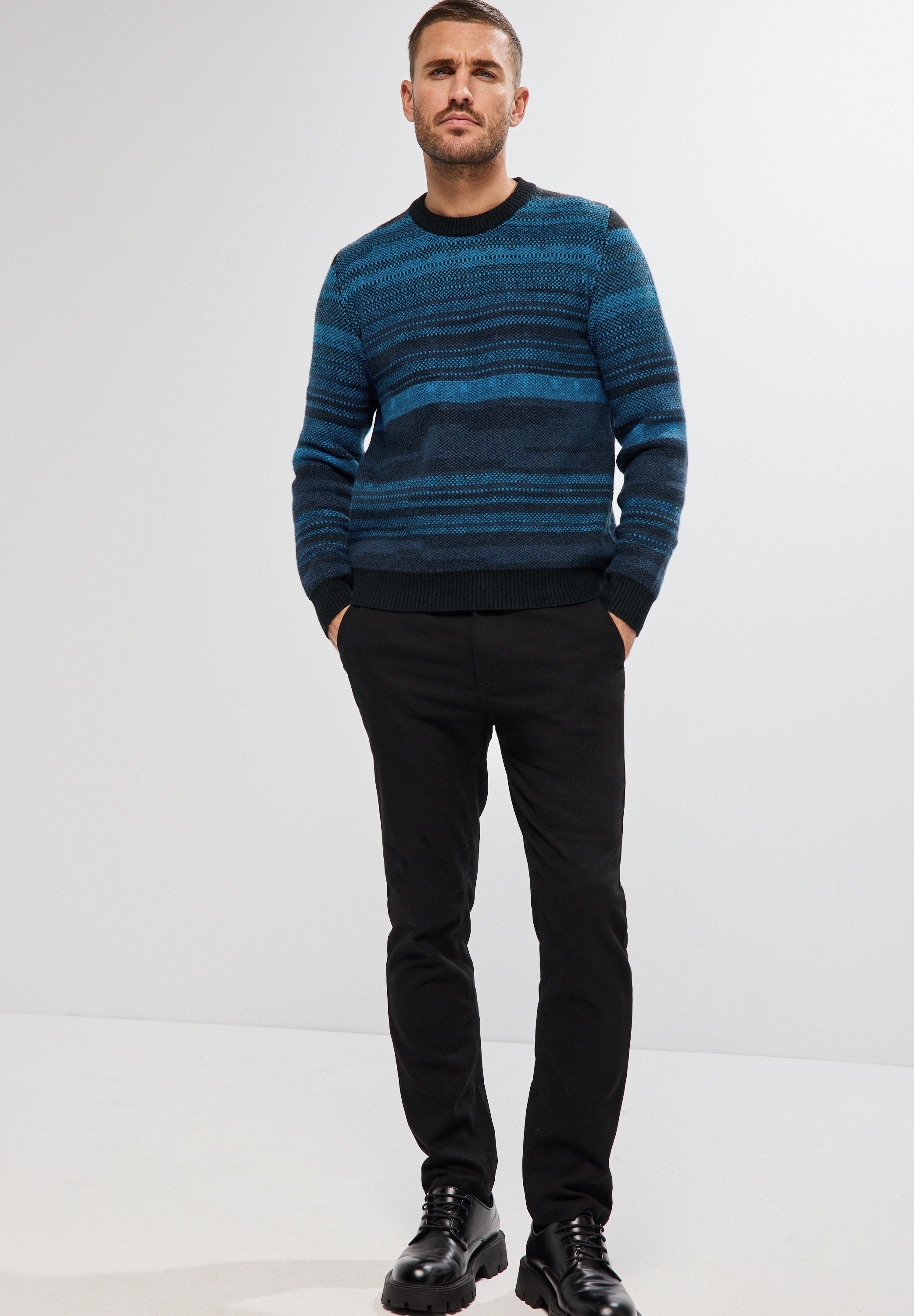 STREET ONE MEN Streifenpullover, im Streifendesign