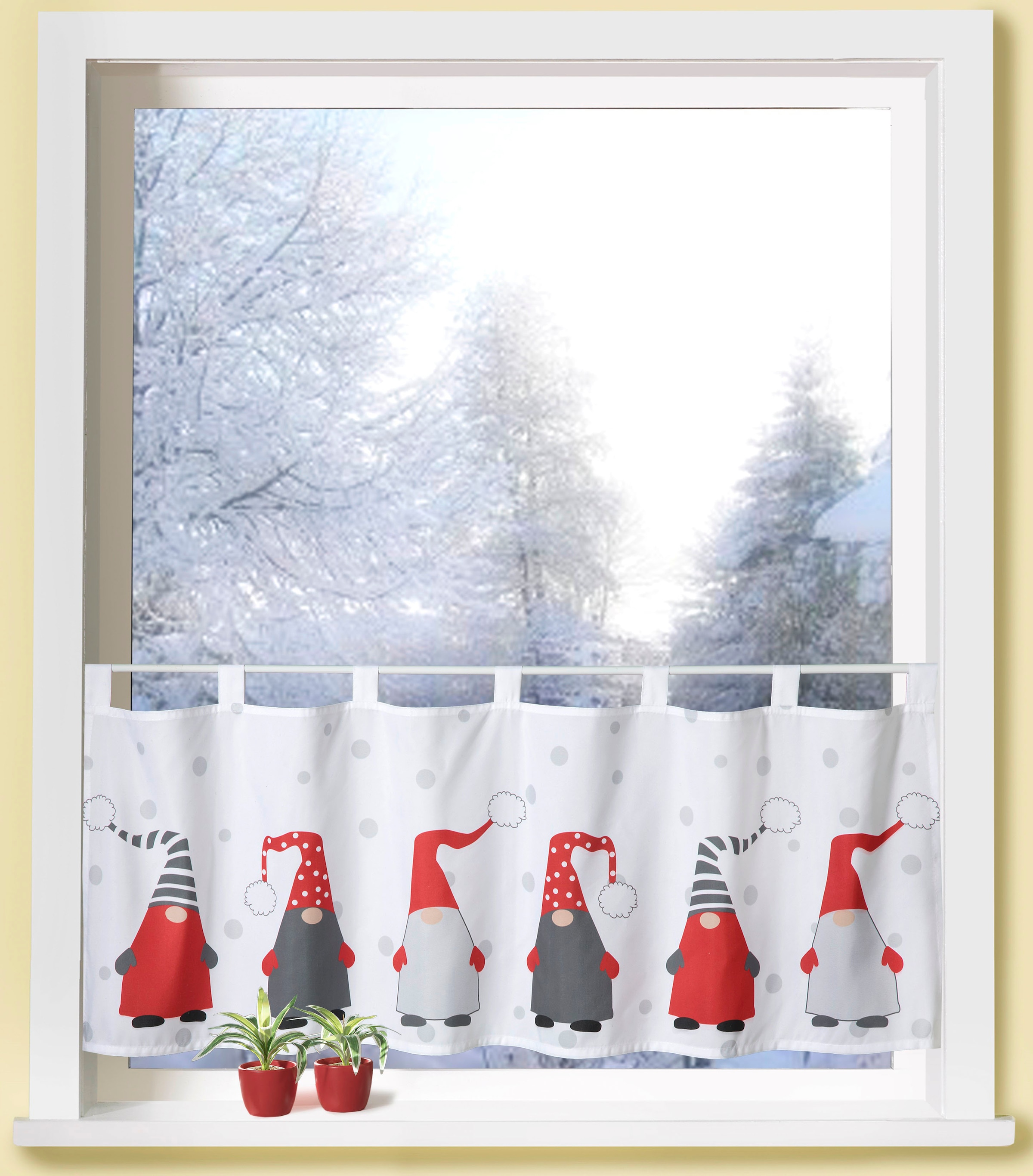 Weckbrodt Scheibengardine "Weihnachtswichtel" Schlaufen 1 Stk. tlg. Bistro, günstig online kaufen