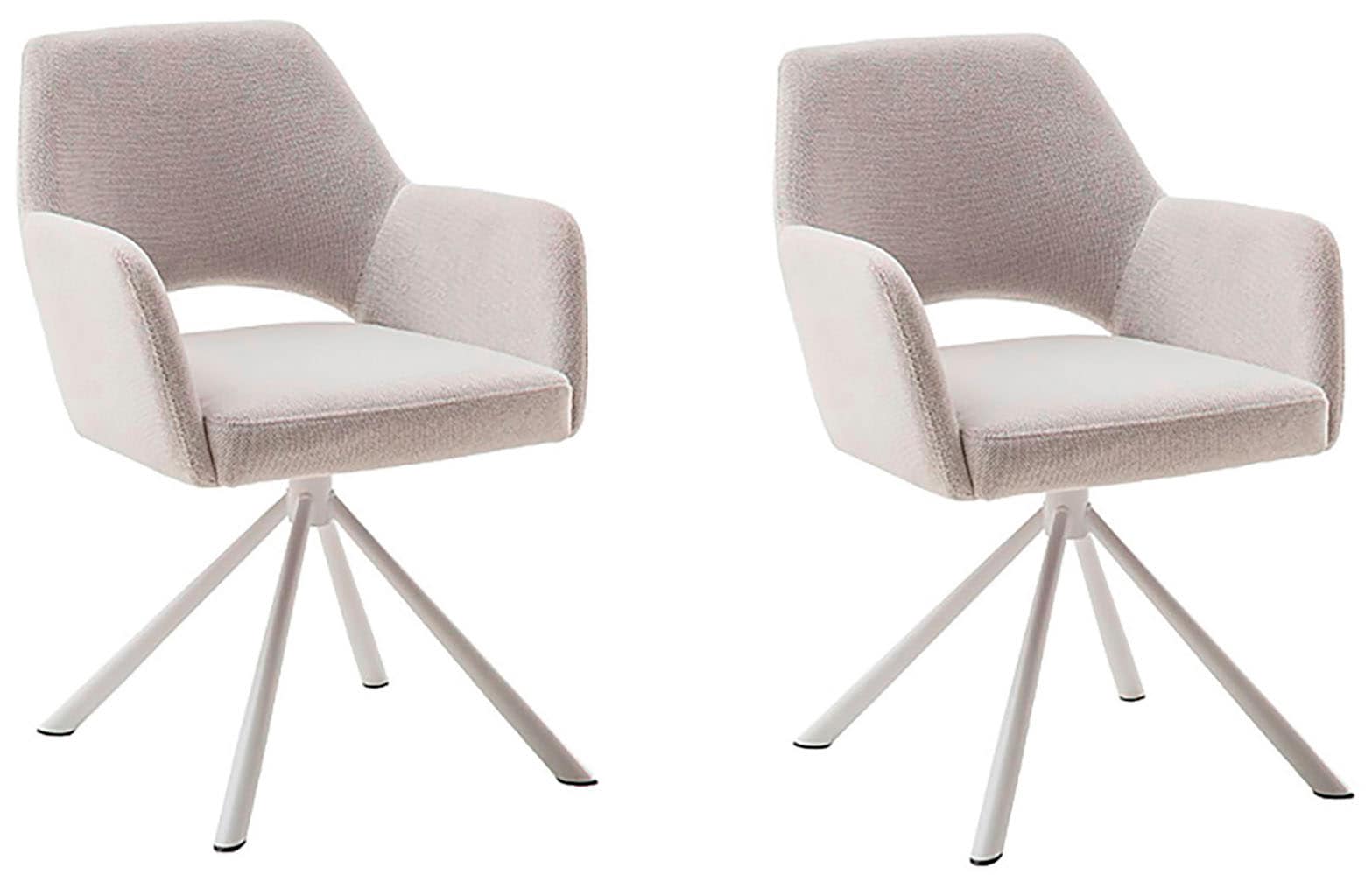 MCA furniture 4-Fußstuhl »BEVERLY«, (Set), 2 St., Chenilleoptik, Esszimmerstuhl,Chenilleoptik,360°drehbar,Sitzhöhe 49cm,belastbar 120kg