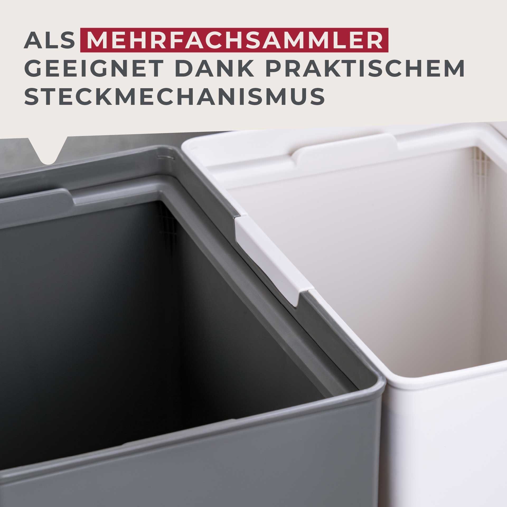 FACKELMANN Mülleimer »OSLO, Touch Abfalleimer« 1 Behälter ideal als Mehrfachsammler, leicht & robust mit sanfter Touch-Öffnung