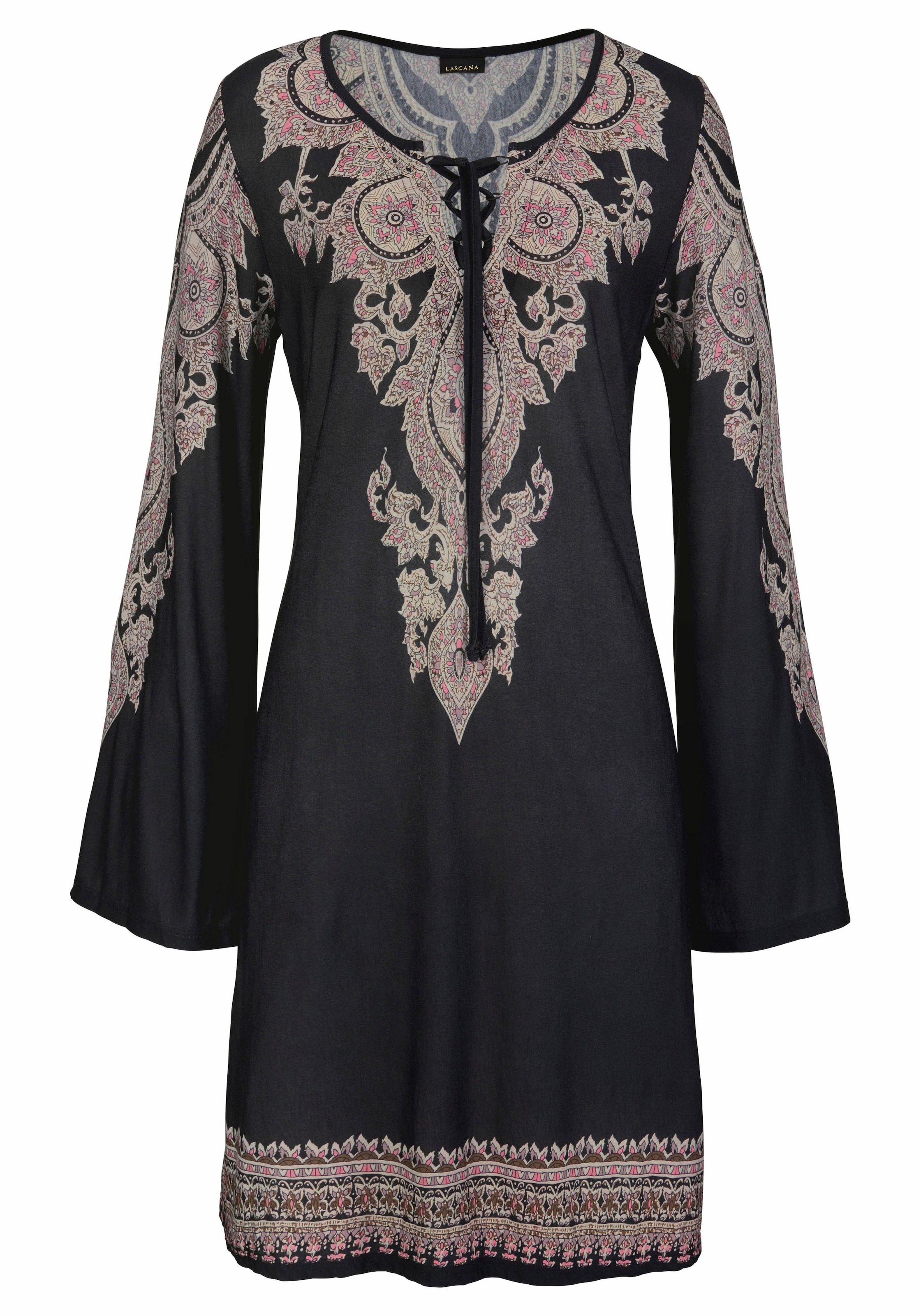 LASCANA Jerseykleid, mit Bordürendruck online kaufen | BAUR