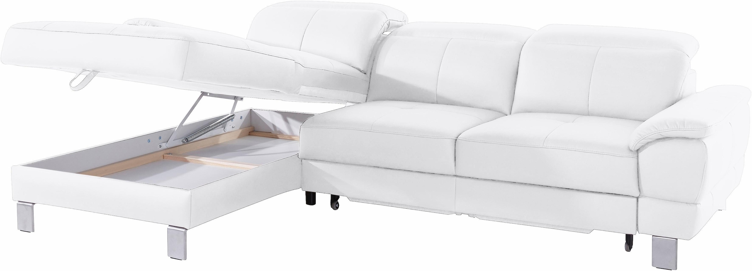 exxpo - sofa fashion Ecksofa »Mantua 2, inkl. Kopf- bzw. Rückenverstellung, bequem, L-Form«, wahlweise mit Bettfunktion und Bettkasten, tolle Verarbeitungsdetails