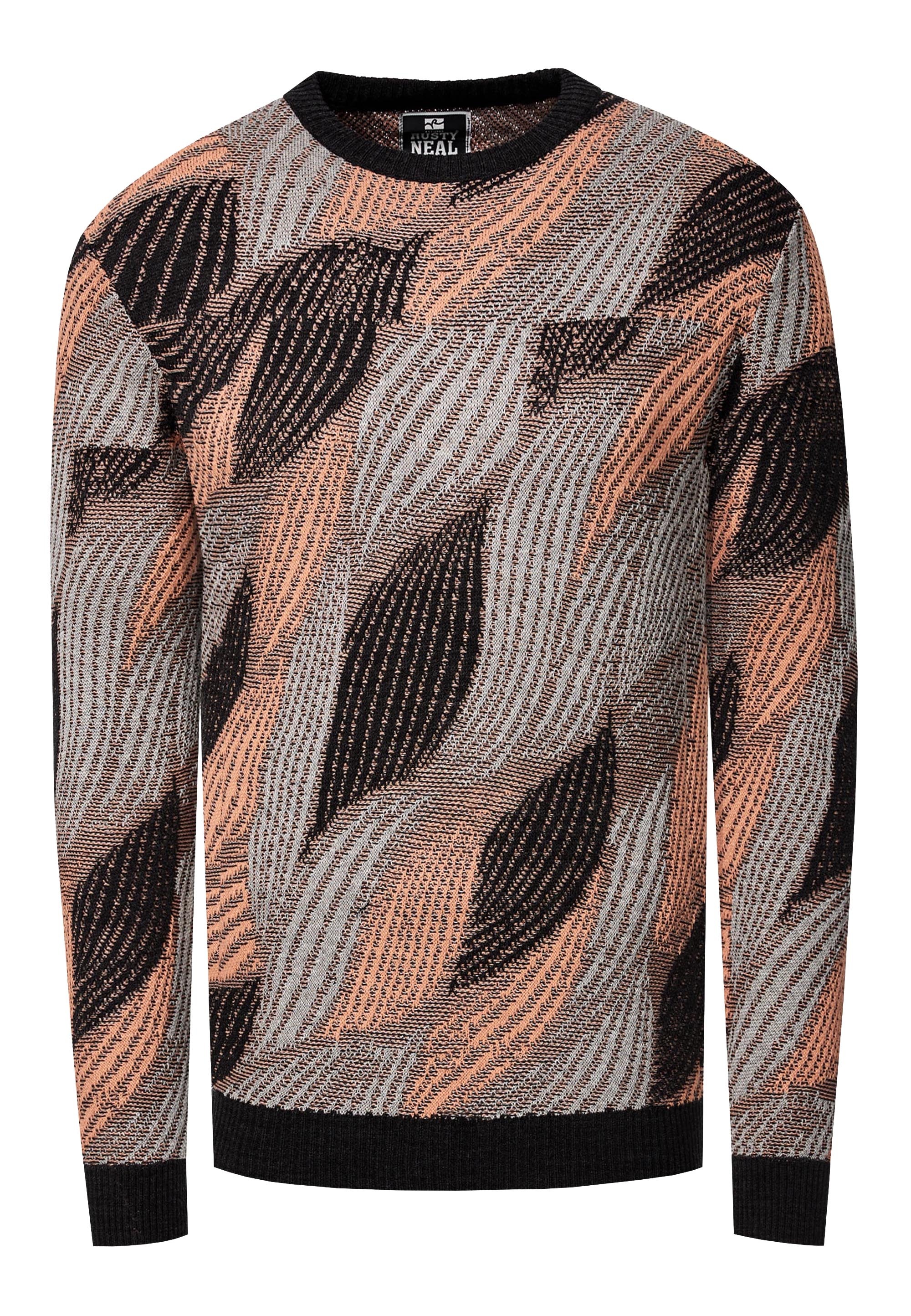 Rusty Neal Strickpullover, im angesagten Wellen-Design