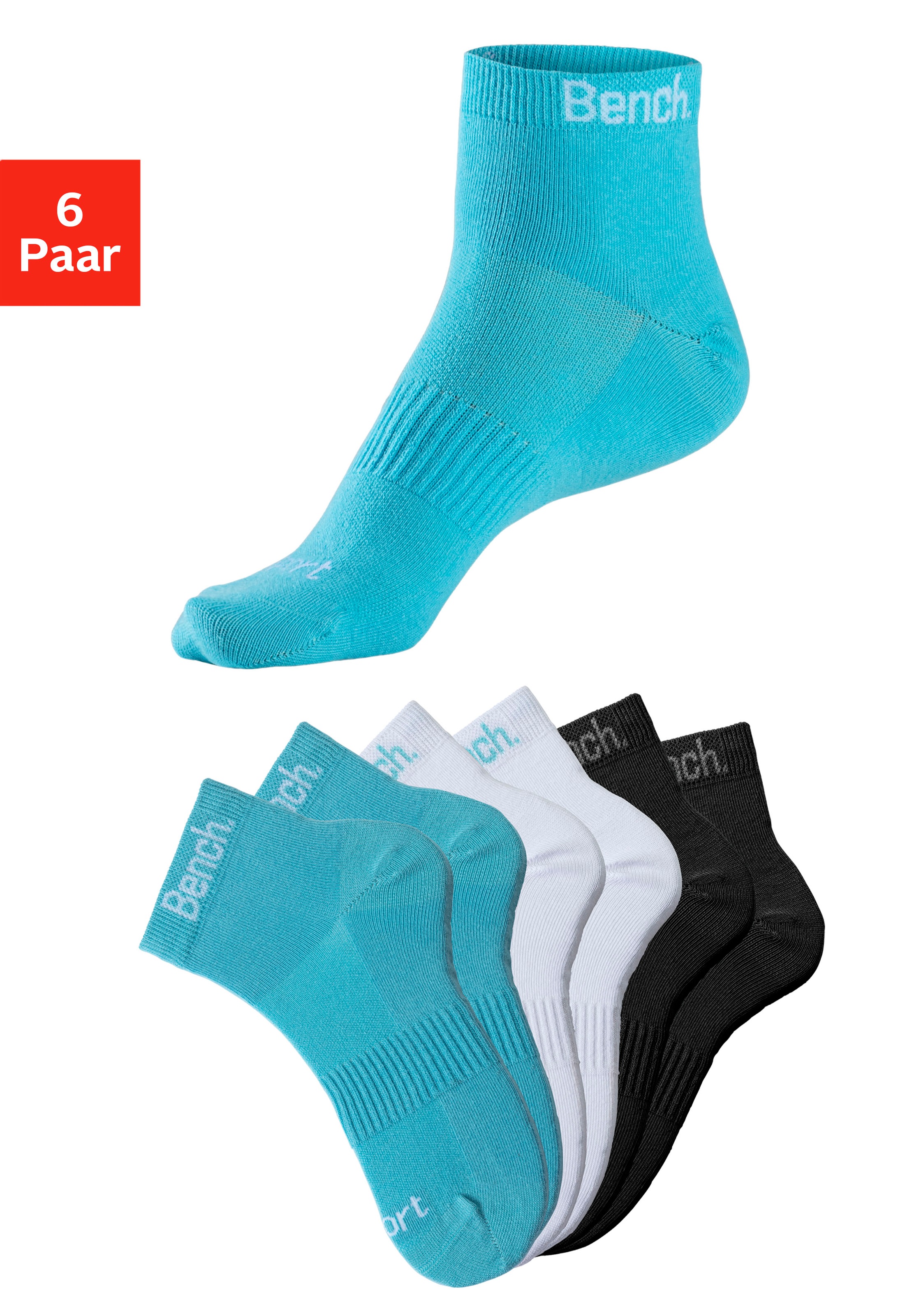 Bench. Sportsocken Packung, 6 Paar tlg. mit antibakterieller Feuchtigkeitsr günstig online kaufen