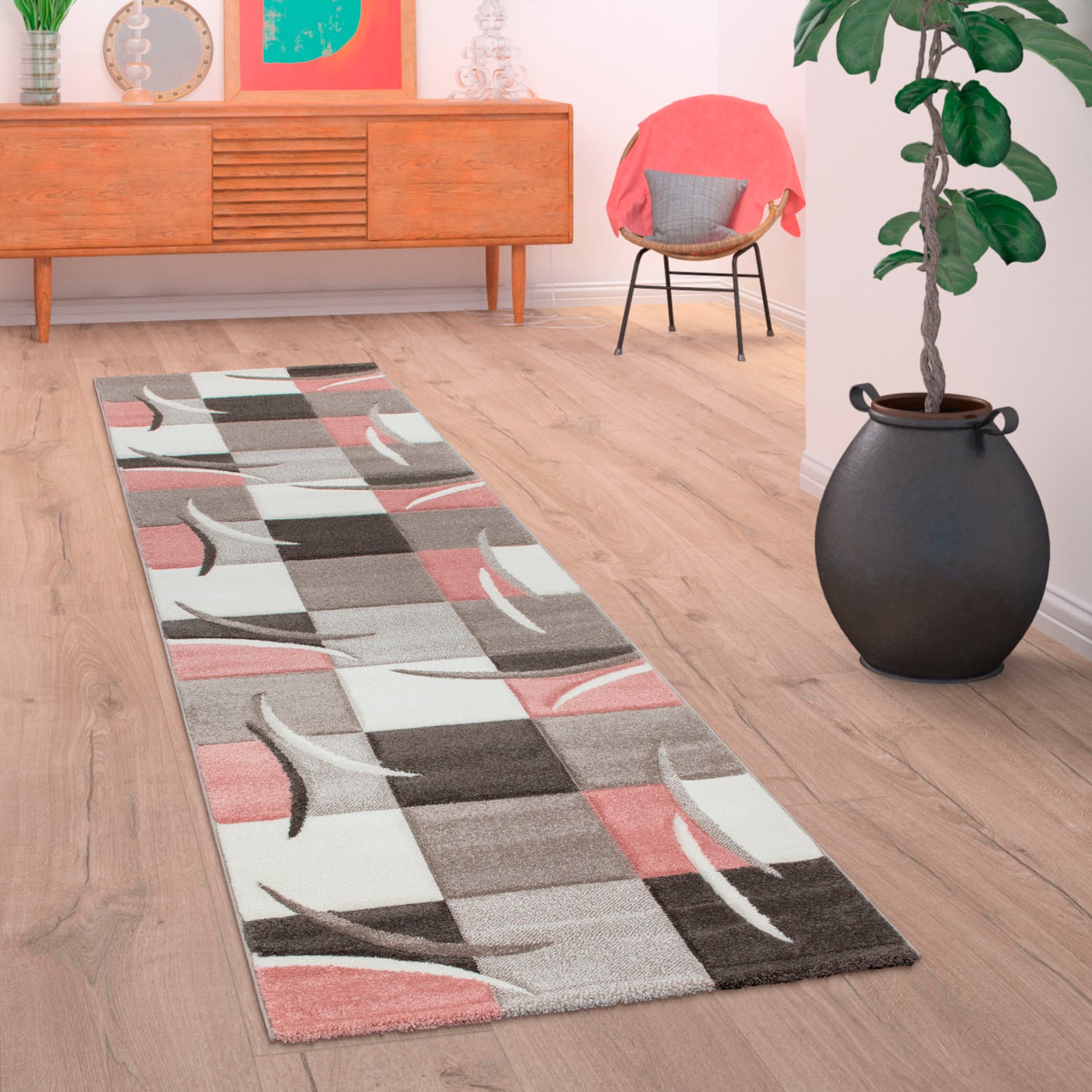 Paco Home Läufer »Lara 235«, rechteckig, 16 mm Höhe, Teppich-Läufer, modernes Design, Pastell-Farben, mit Konturenschnitt