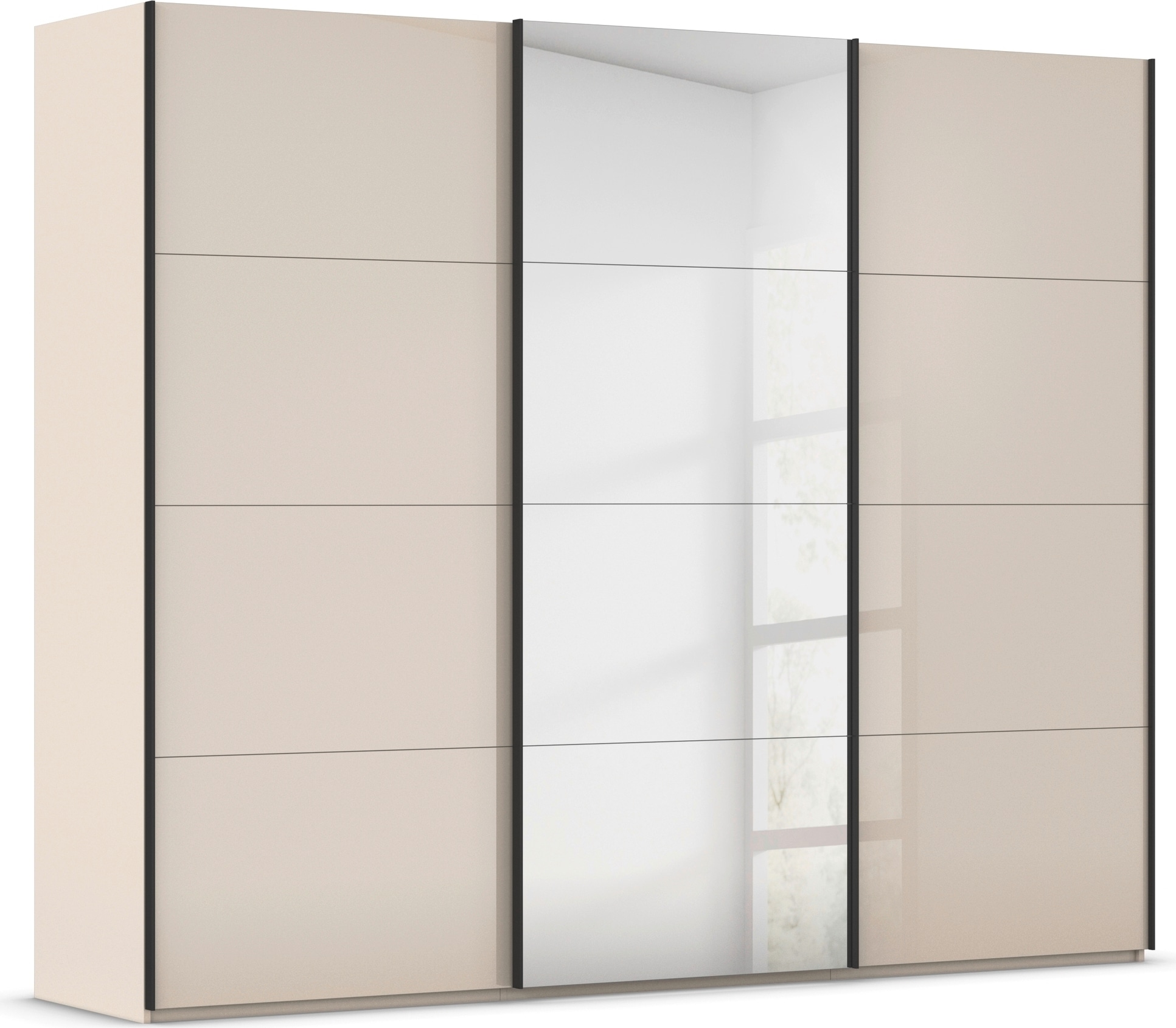 rauch "Kleiderschrank Schrank Garderobe Schlafzimmerschrank SCALE-FYRA" edle viergeteilte Türen Spiegel/Glas-Mix viele Farben MADE IN GERMANY