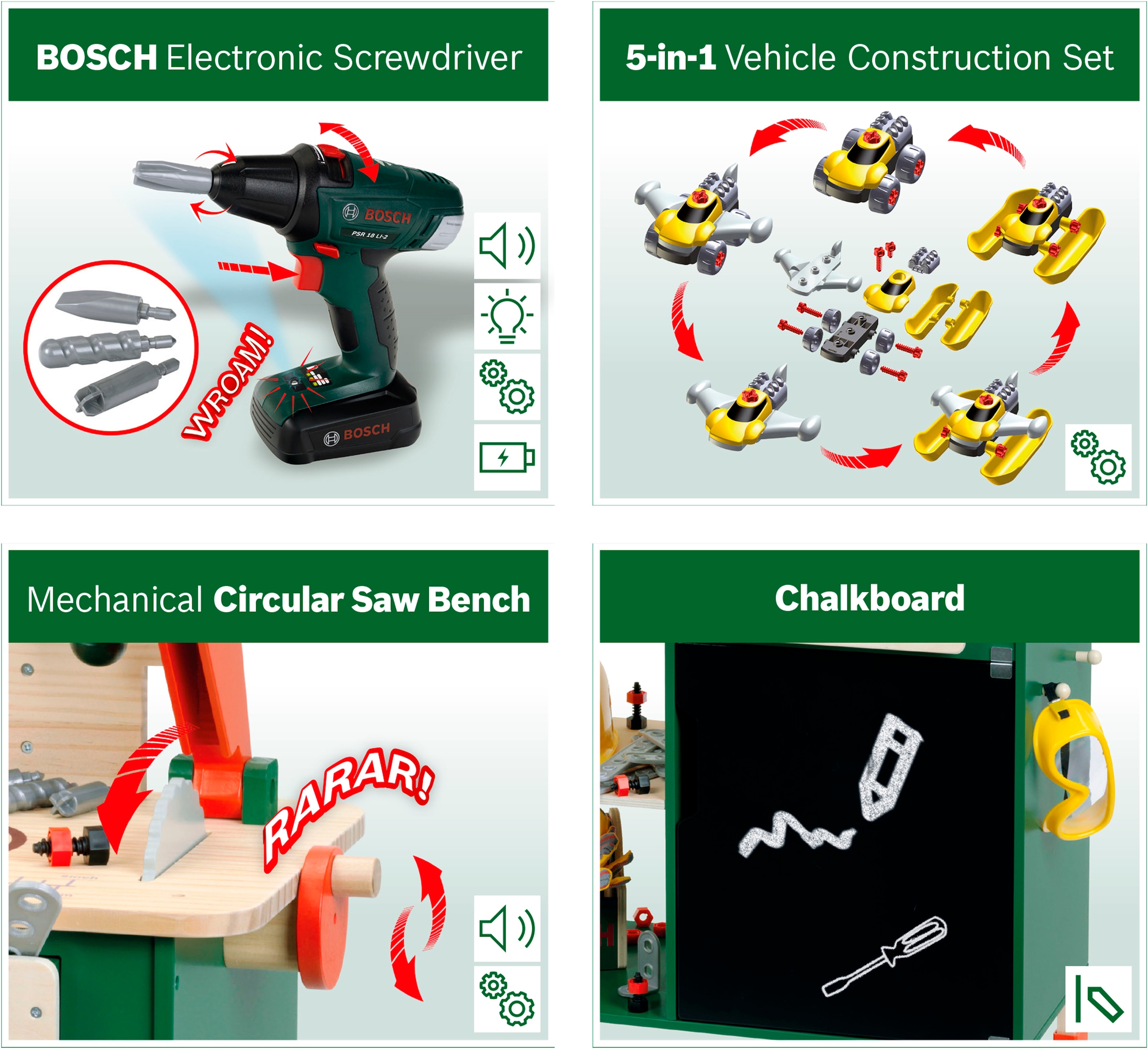 Klein Spielwerkbank »BOSCH Holzwerkbank« mit Sound