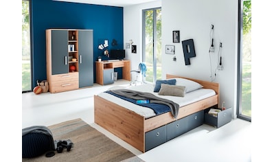 Jugendzimmer-Set »Alessio«, (Set, 4 St., Kleiderschrank mit Schubfächern,...