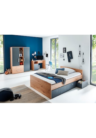 Jugendzimmer-Set »Alessio«, (Set, 4 St., Kleiderschrank mit Schubfächern,...