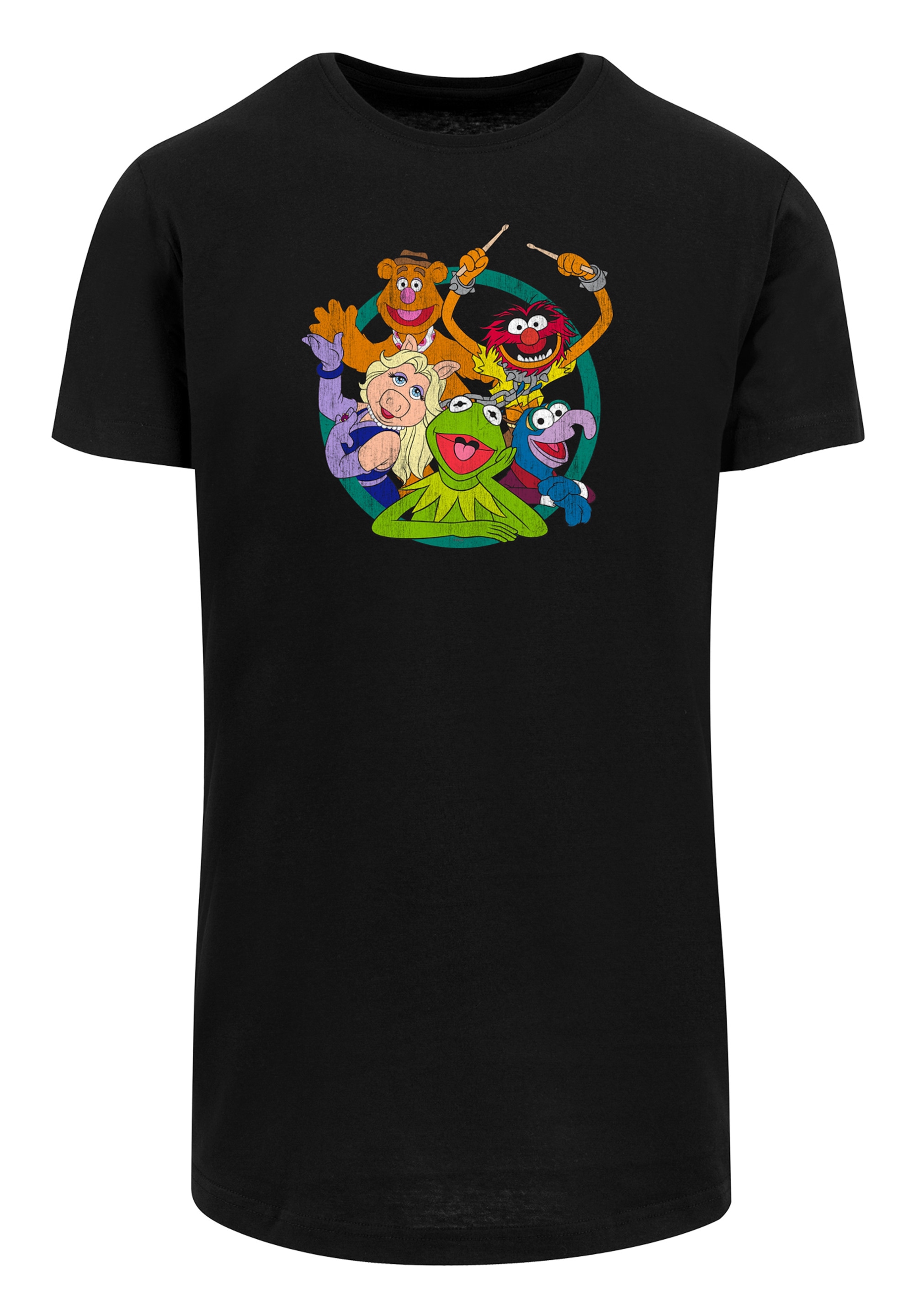 F4NT4STIC T-Shirt »Long Cut T-Shirt 'Disney Muppets Group Circle'«, Herren,Premium Merch,Lang,Longshirt,Bedruckt