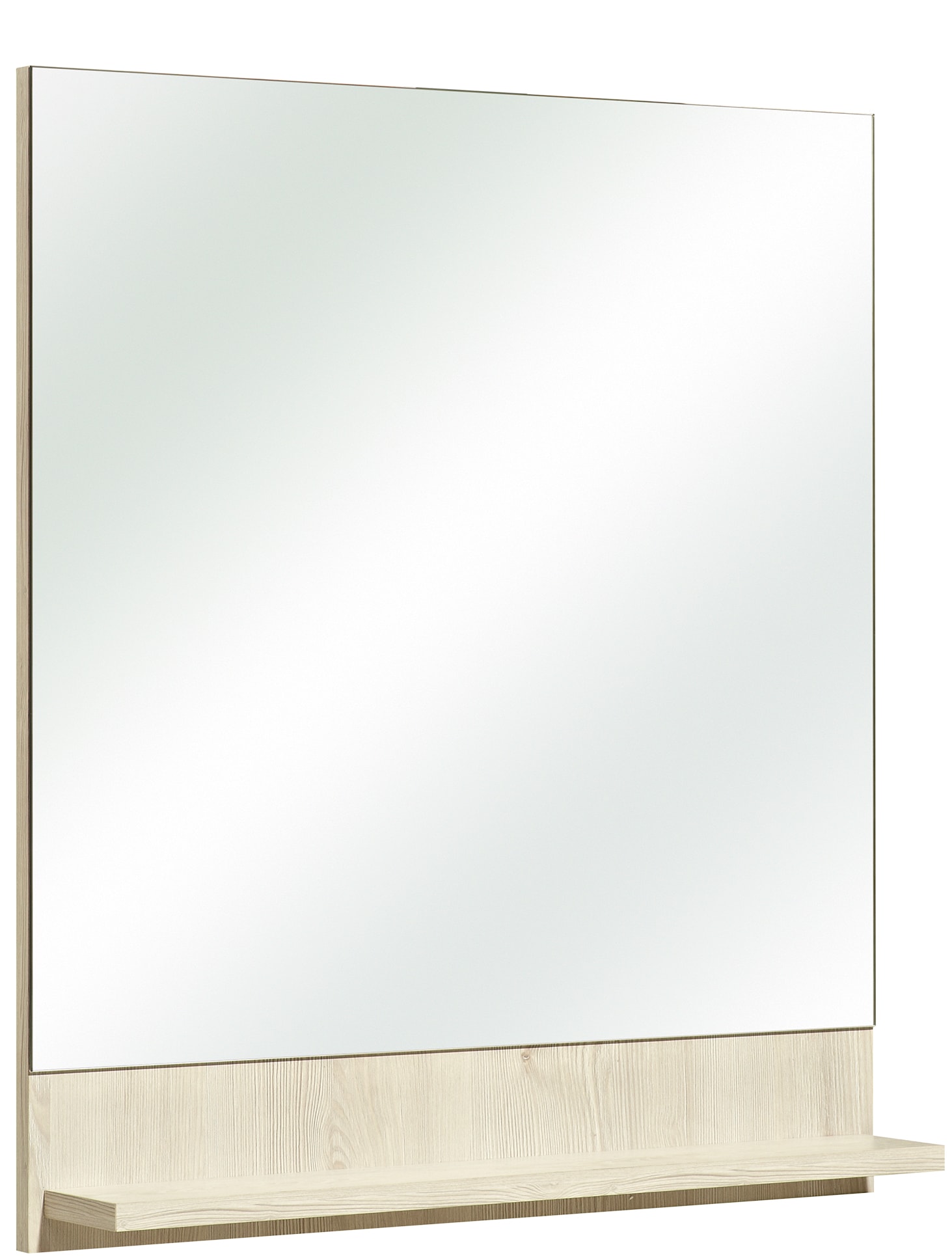 Saphir Badmöbel-Set »Quickset 350 4-teilig, mit Waschbeckenunterschrank und LED-Spiegel«, (Set, 4 St.), Pinie Ida hell Nachbildung, mit 4 Türen, 2 Nischen, ohne Waschbecken
