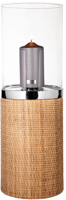 Fink Windlicht "CATANIA" aus Edelstahl, Glas und Rattan günstig online kaufen