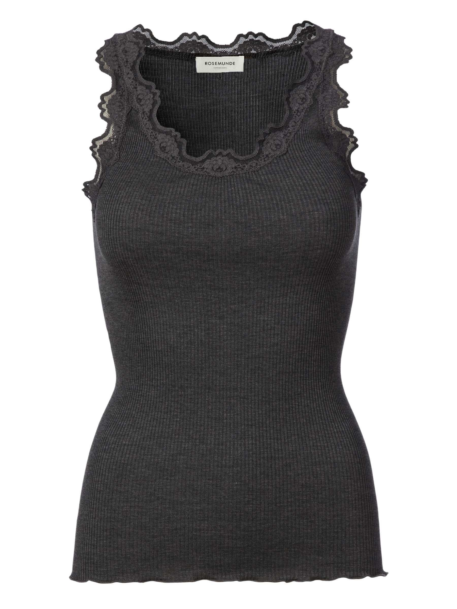 rosemunde Spitzentop "Babette Silk Top mit Seide" Vintage-Spitzenbesatz, mit Rundhalsausschnitt, hoher Seidenanteil