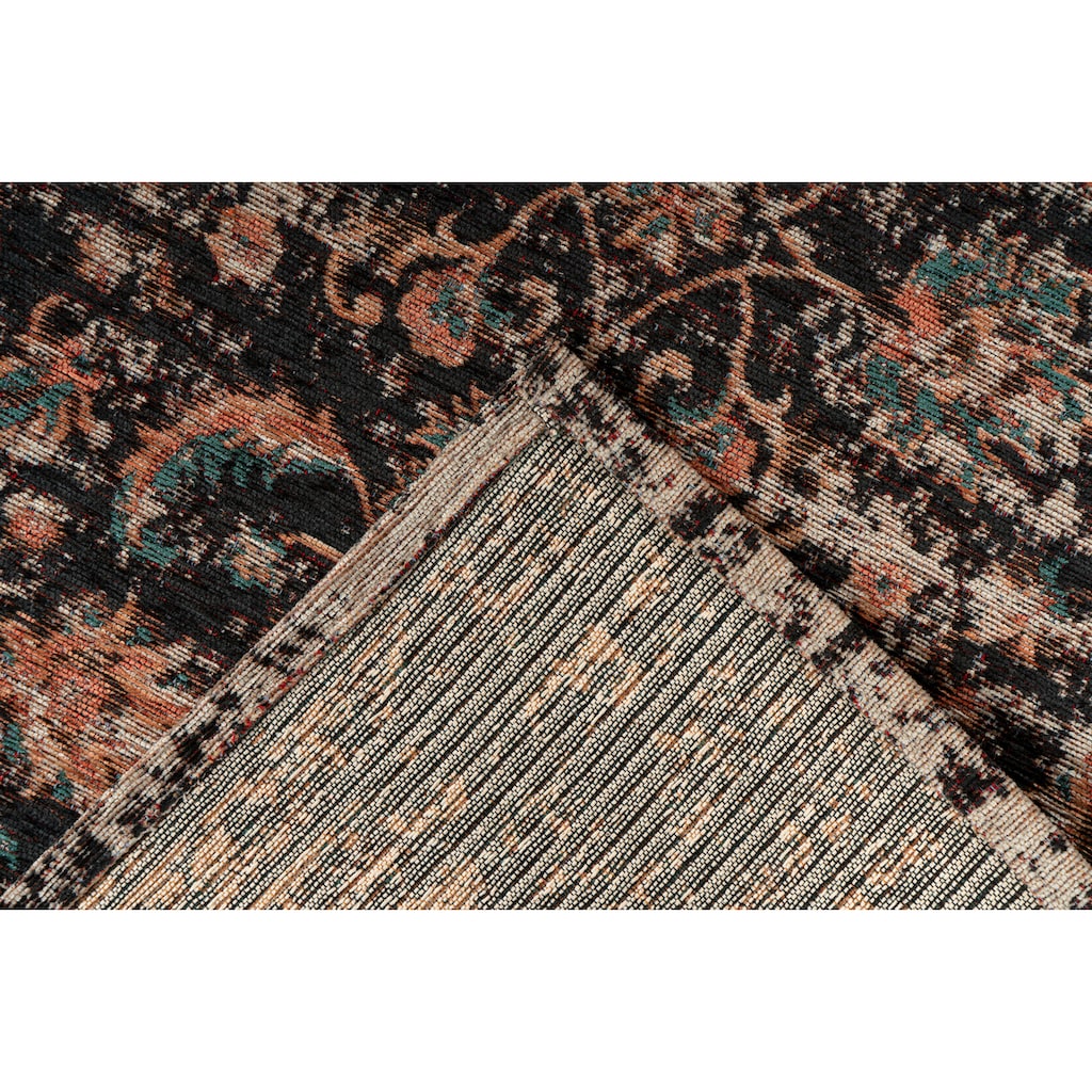 Padiro Teppich »Charme 225«, rechteckig, Chenille Flachgewebe im Vintage Stil