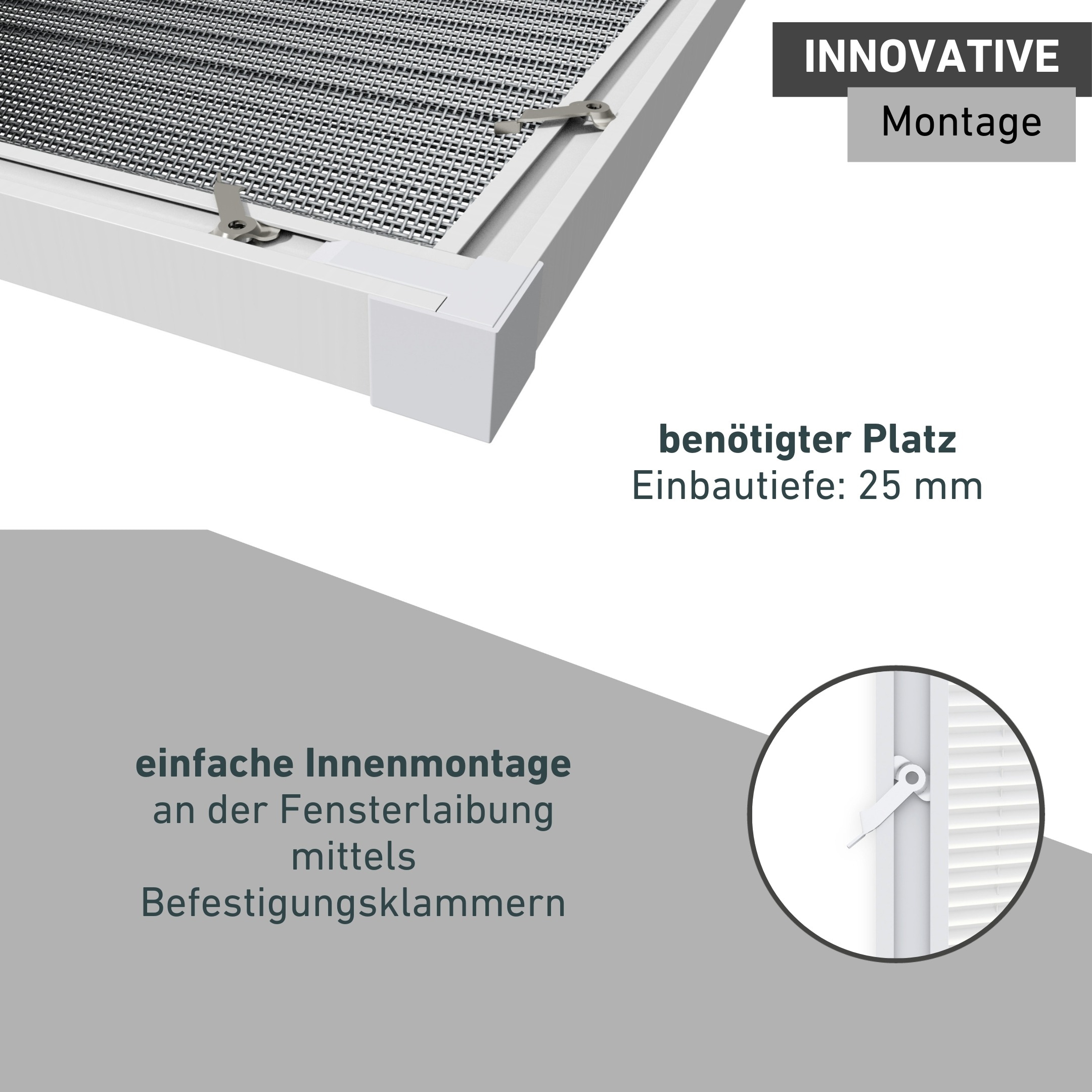Windhager Insektenschutz-Fensterrahmen »Expert, Insekten- und Sonnenschutz in Plisseeform mit Alurahmen« Insektenschutz für Dachfenster, 110 x 160 cm, weiß