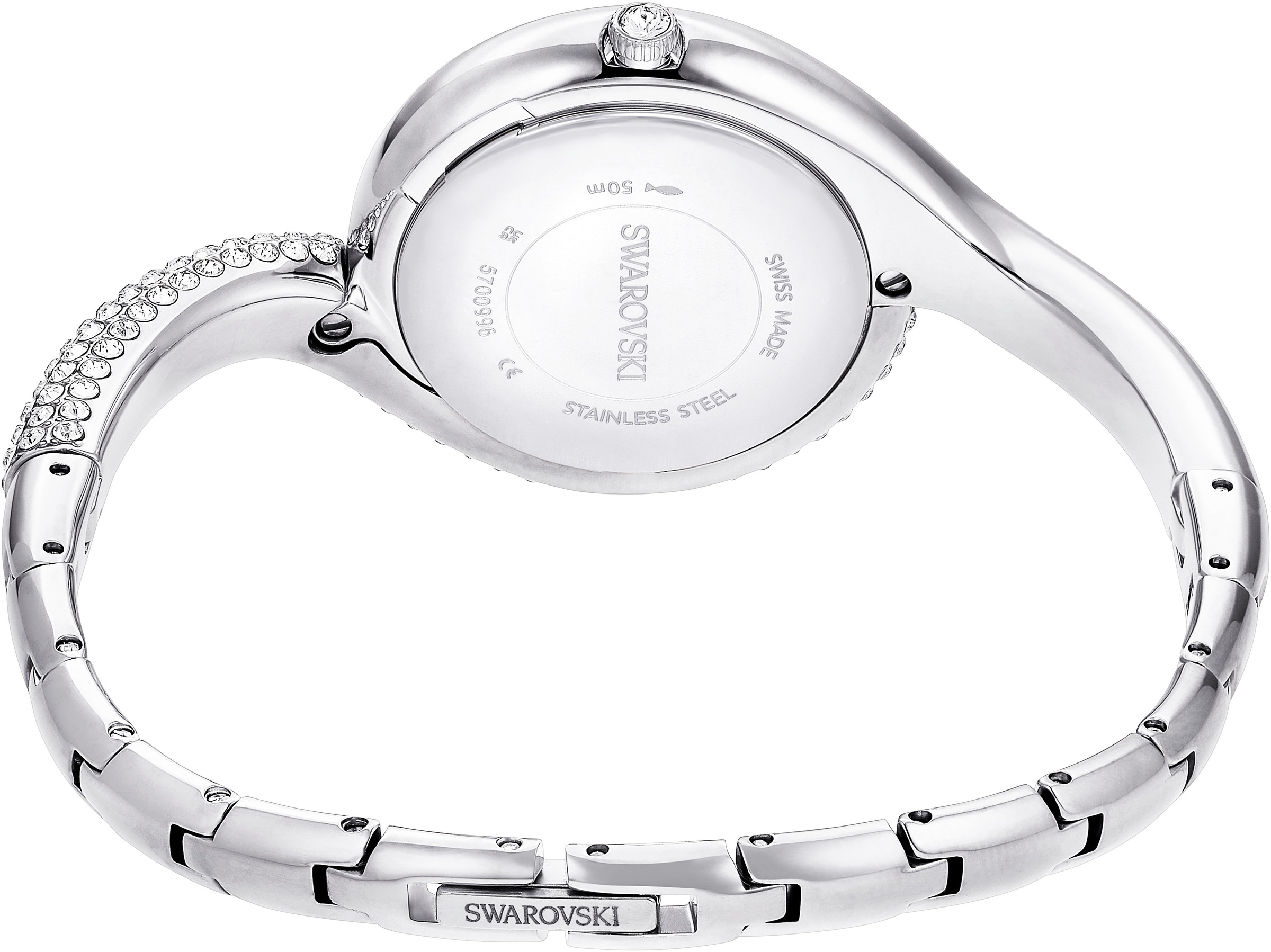Swarovski Quarzuhr »DEXTERA BANGLE«, Armbanduhr, Damenuhr, Swiss Made, Edelstahlarmband, analog