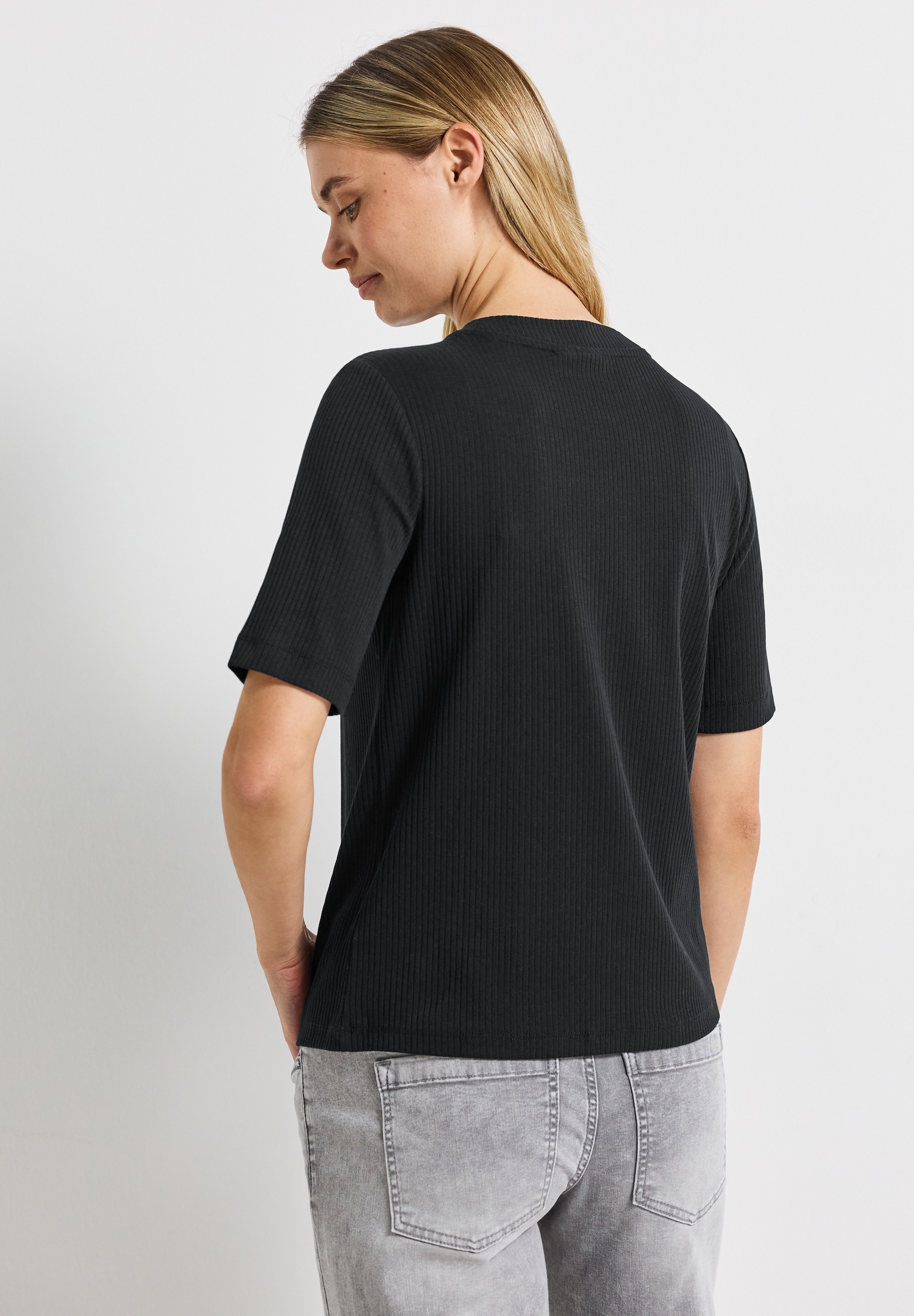 STREET ONE T-Shirt, aus Baumwolle mit Stretchante