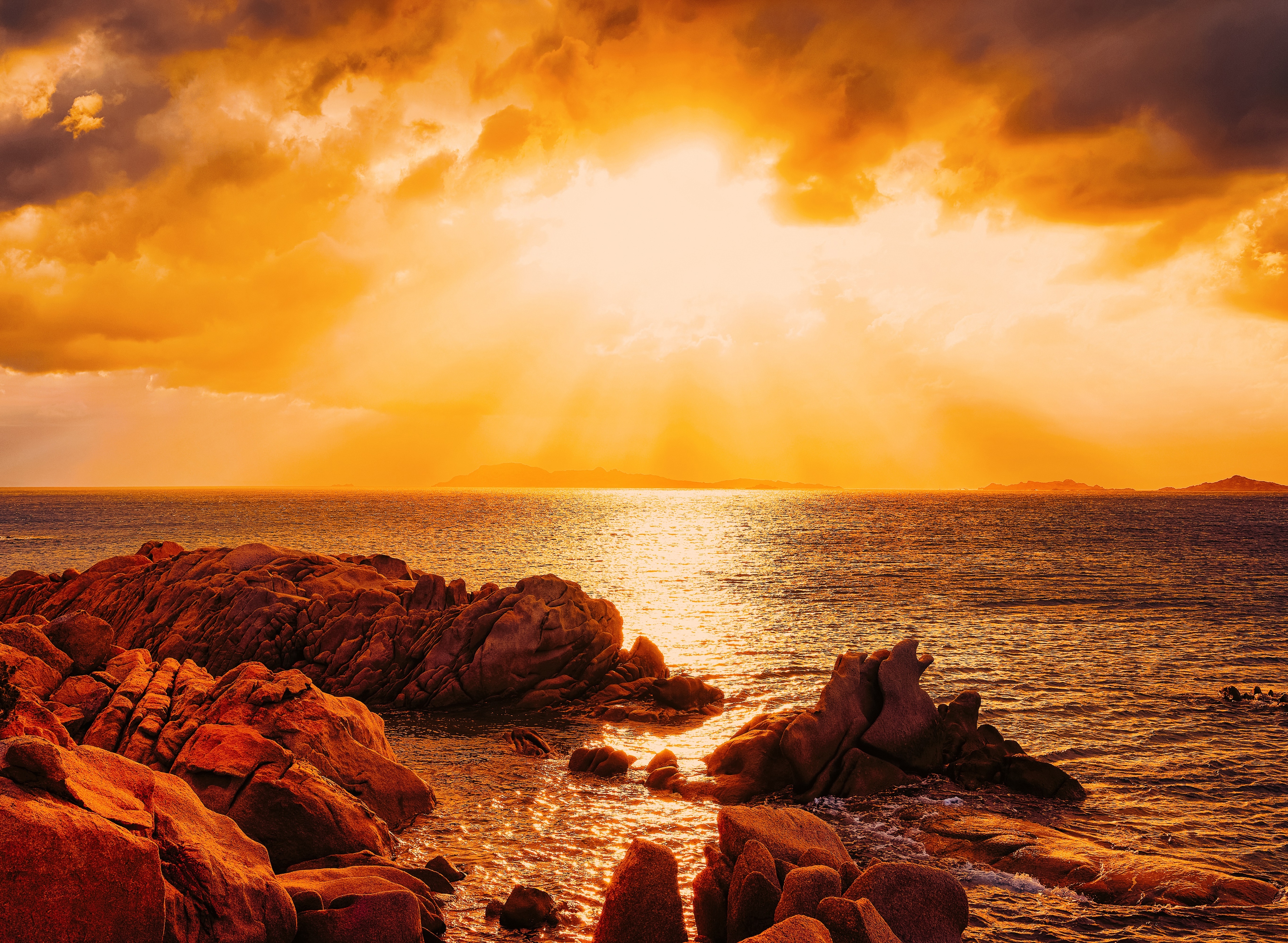 Papermoon Fototapete "Capriccioli Beach Sunset Sardinia" glatt