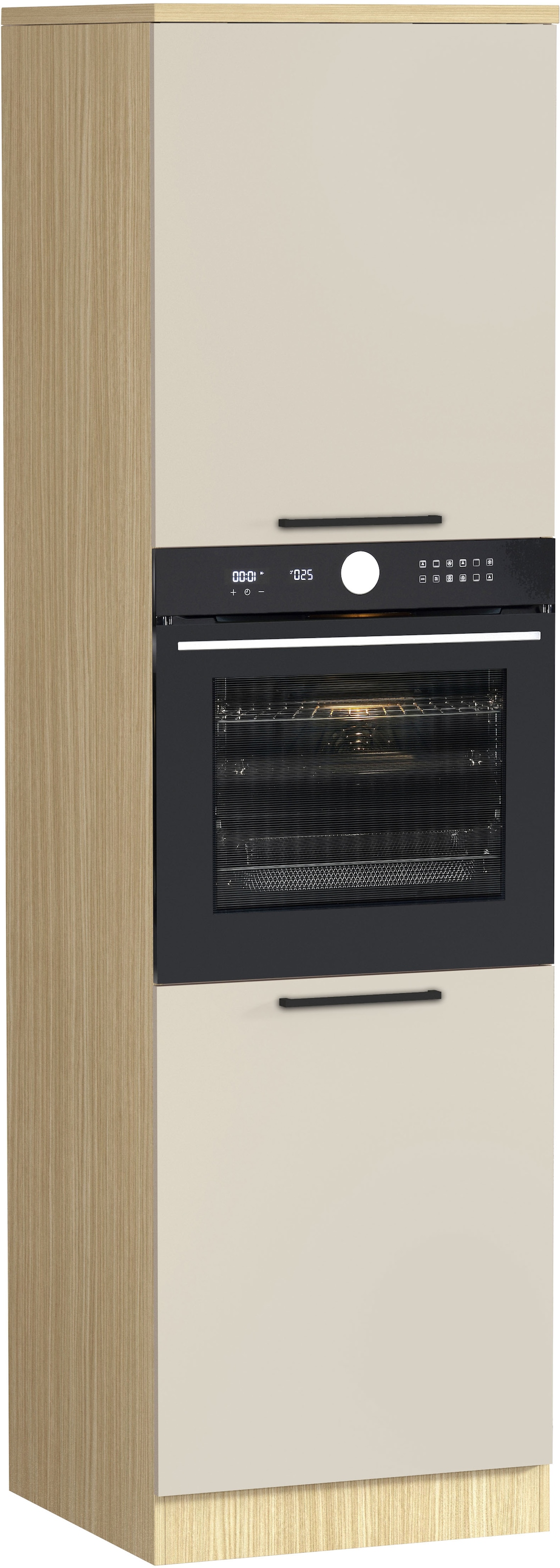 KOCHSTATION Backofenumbauschrank "Luna, Backofenschrank, Backofen-Hochschrank, Made in Italy" B/T/H: 60×60×214,5 cm, Oberplatte mit 25 mm Stärke