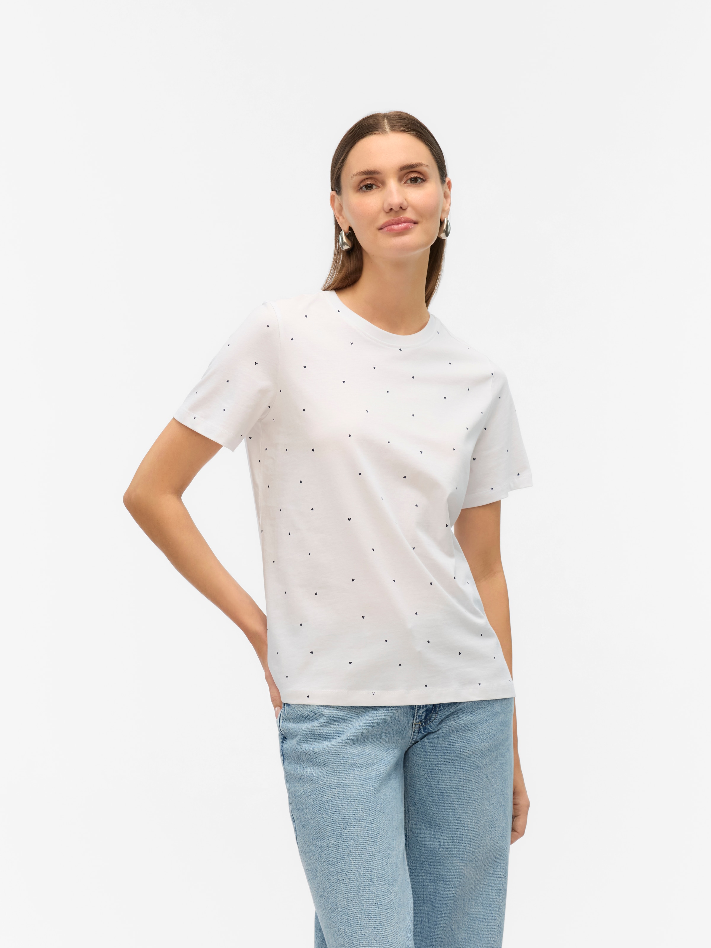 Vero Moda Kurzarmshirt "VMPAULINA AOP SS T-SHIRT GA JRS NOOS" günstig online kaufen