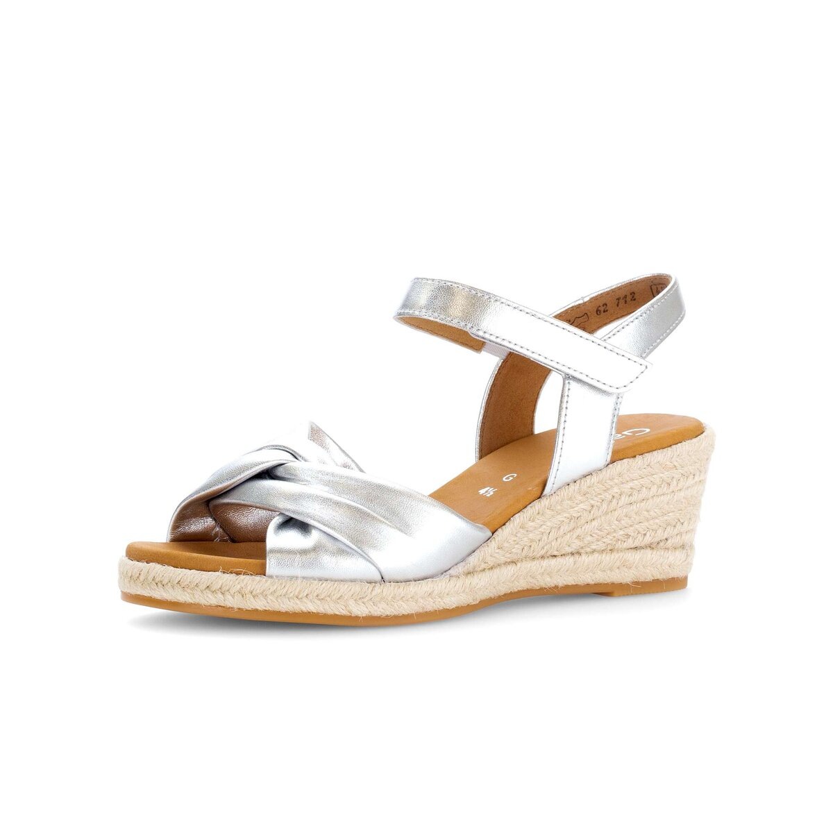 GABOR Damen Keilsandalette "Keilsandalette", Gr. 37,5silber, Schuhe