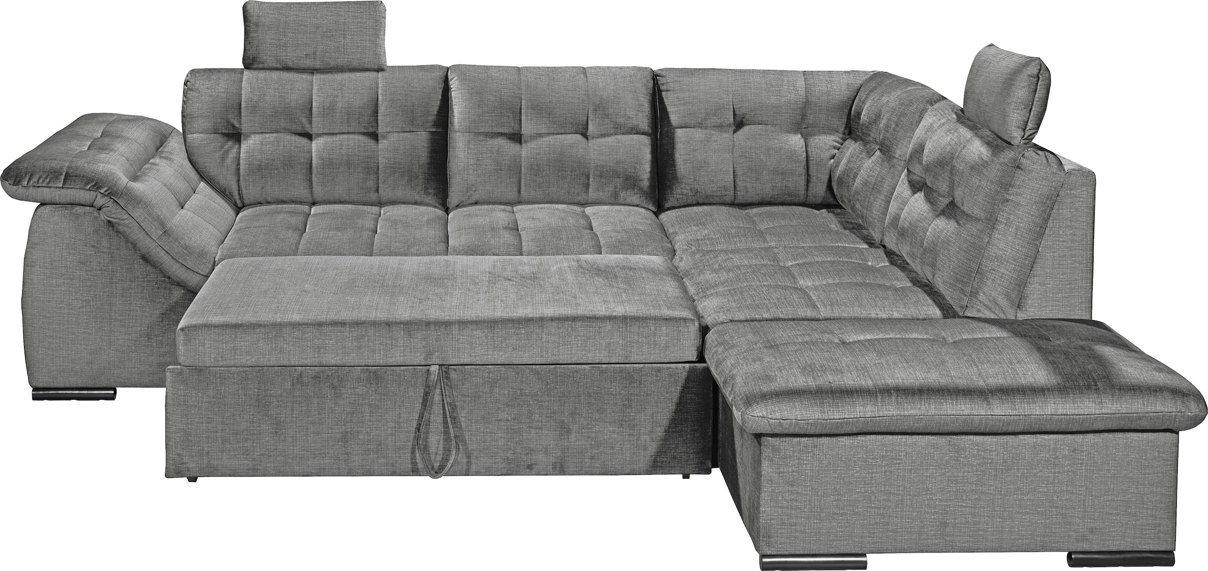 ED EXCITING DESIGN Ecksofa »Estrella L-Form«, mit Bettfunktion, Bettkasten, Armteilverstellung & Kopfstützen