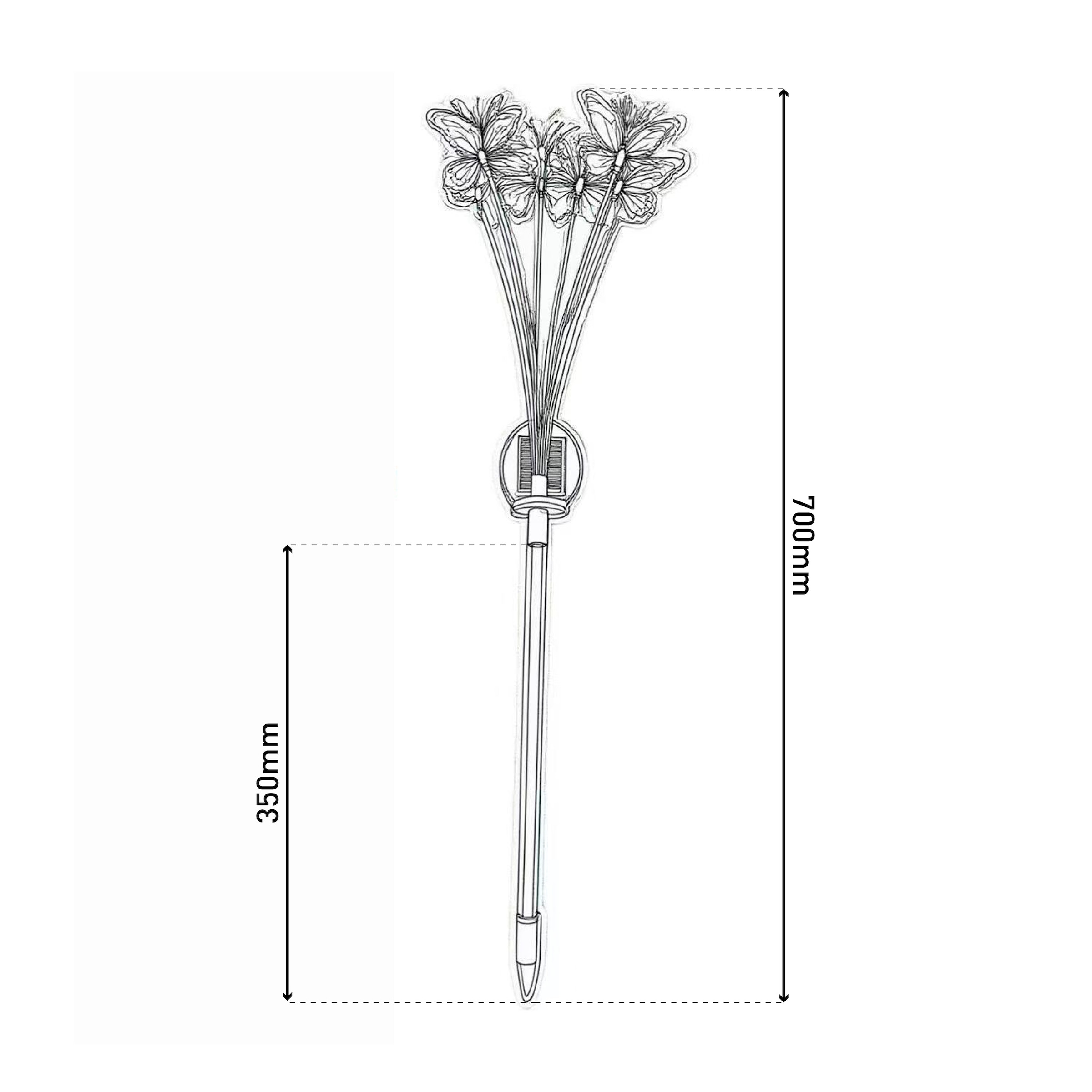 näve LED Solarleuchte »Mariposa« LED-Modul 1 Stk. Warmweiß 2er-Set Dekoerdspieß, je 6 Schmetterlinge, je 6 LED, H: 70cm, bunt
