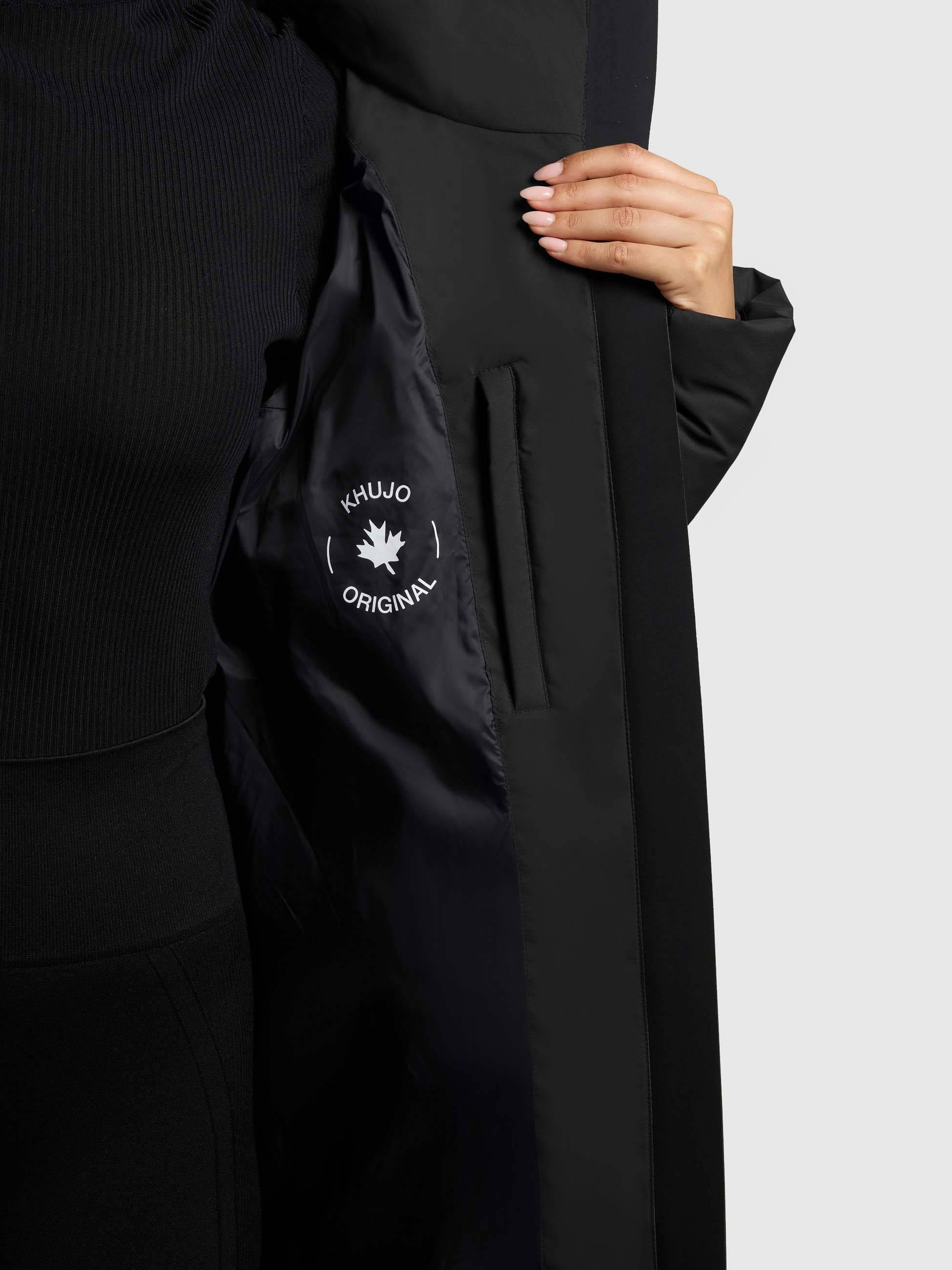 khujo Steppmantel »Dote2« Extralanger Damen Mantel mit abnehmbarer Kapuze