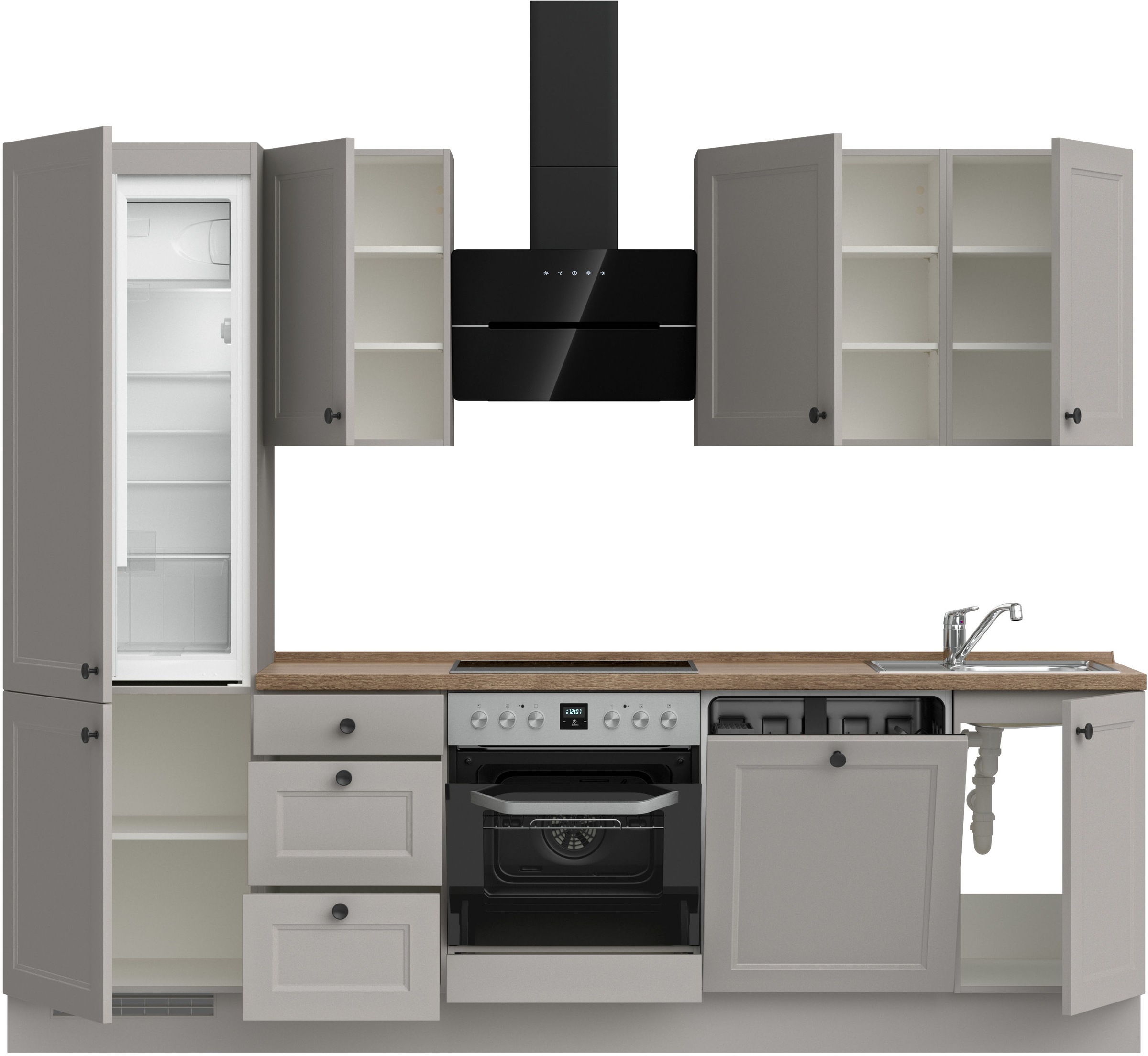 nobilia® Küchenzeile »"Cascada II"«, vormontiert, Breite 270 cm, Ausrichtung wählbar, wahlw. mit E-Geräten